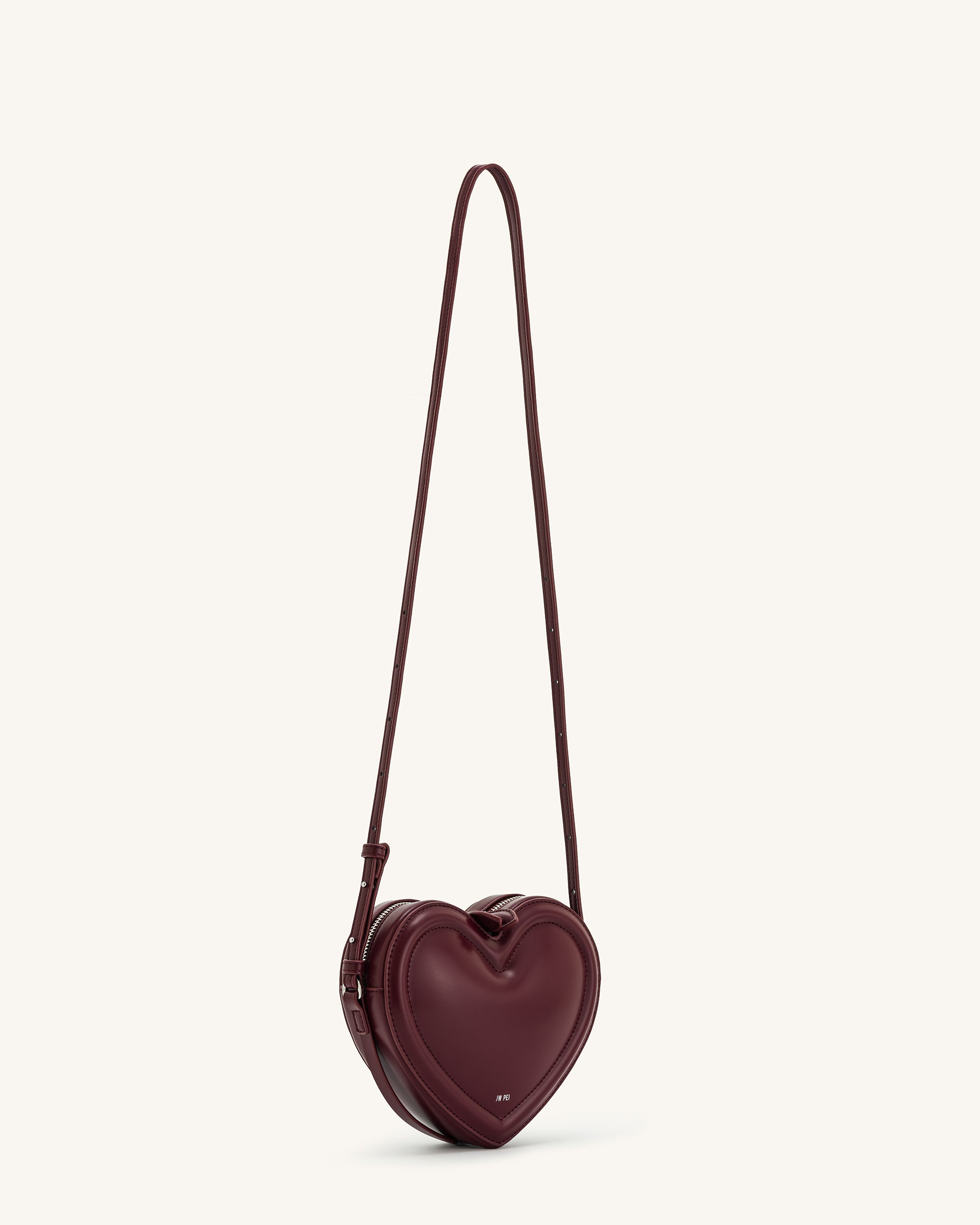 Arlene Heart Shaped Bag - Claret - Image 3