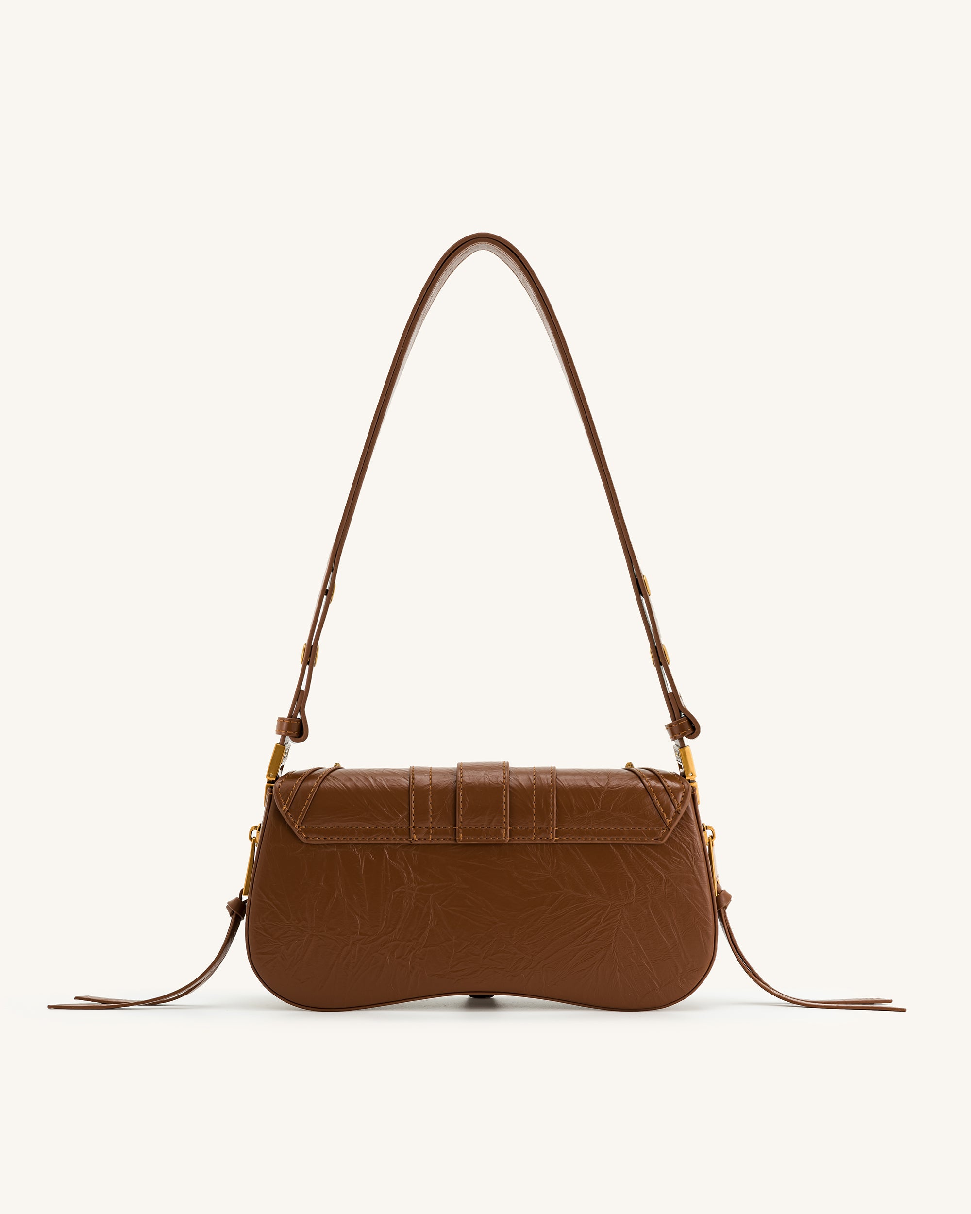 Joy Crushed Shoulder Bag - Brown - Image 3