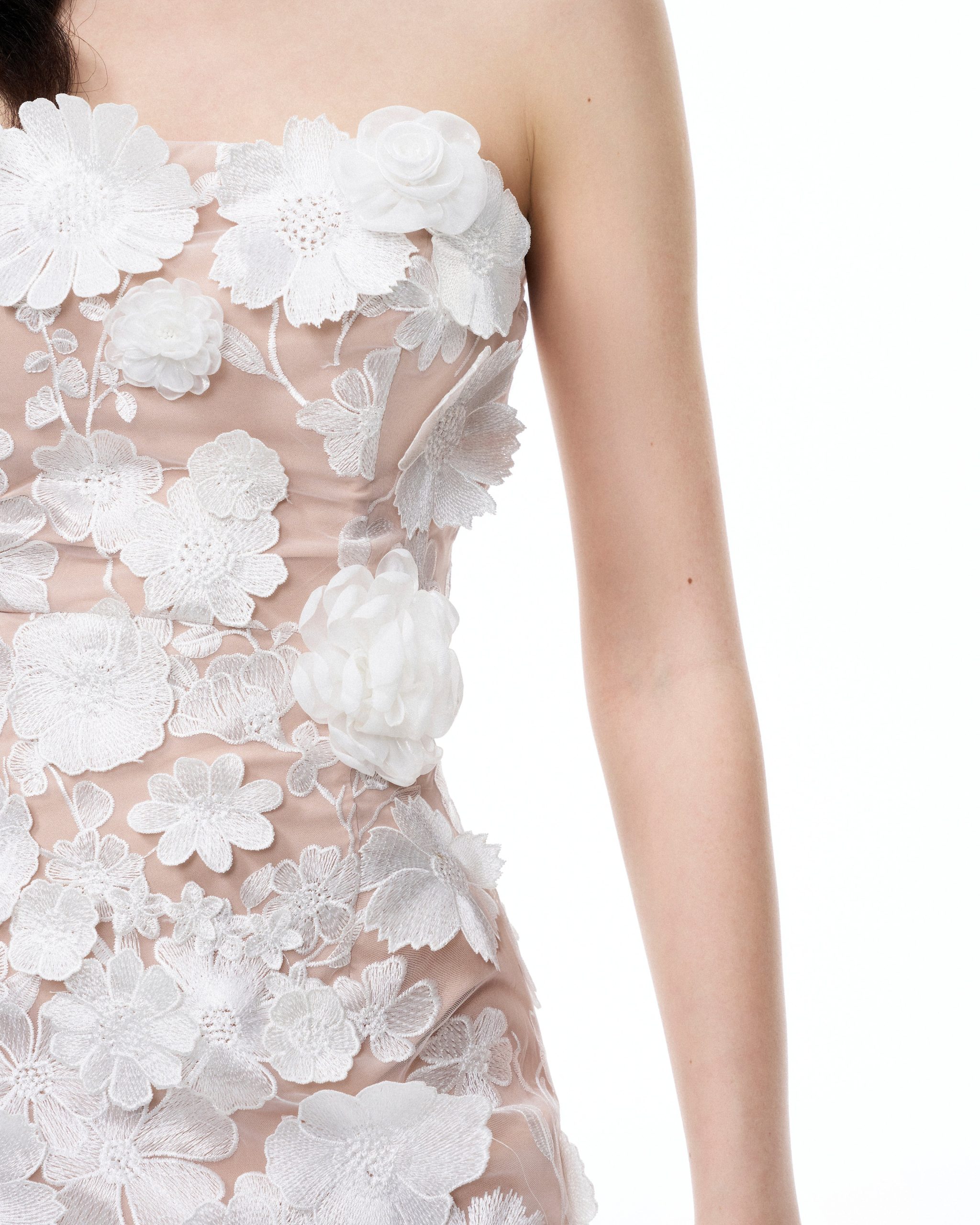 Serafina Floral Embroidered Mini Dress - White - Image 6
