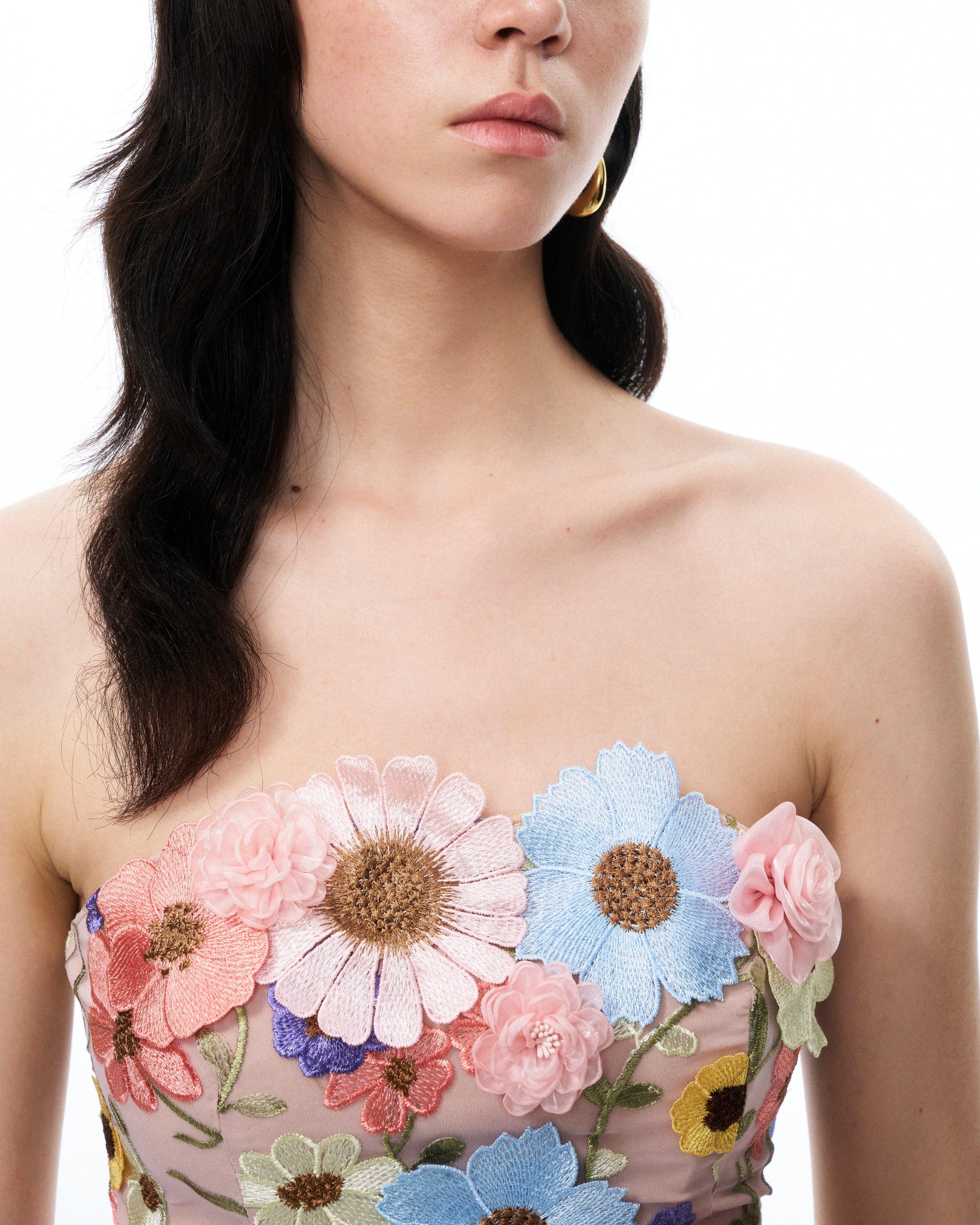 Odalys Floral Embroidered Mini Dress - Pastel Multi - Image 6
