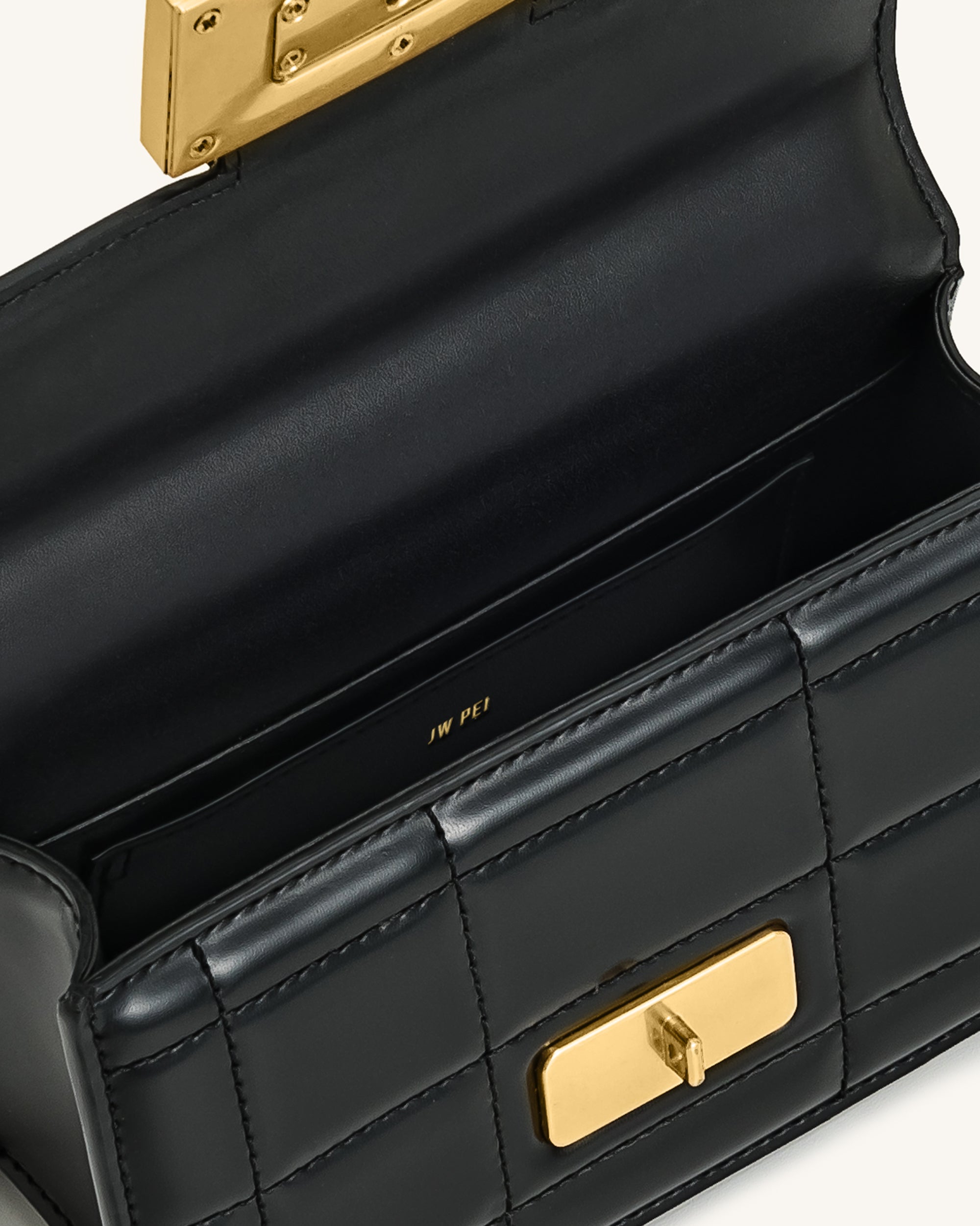 Kaia Bamboo Metal Handle Handbag - Black - Image 4