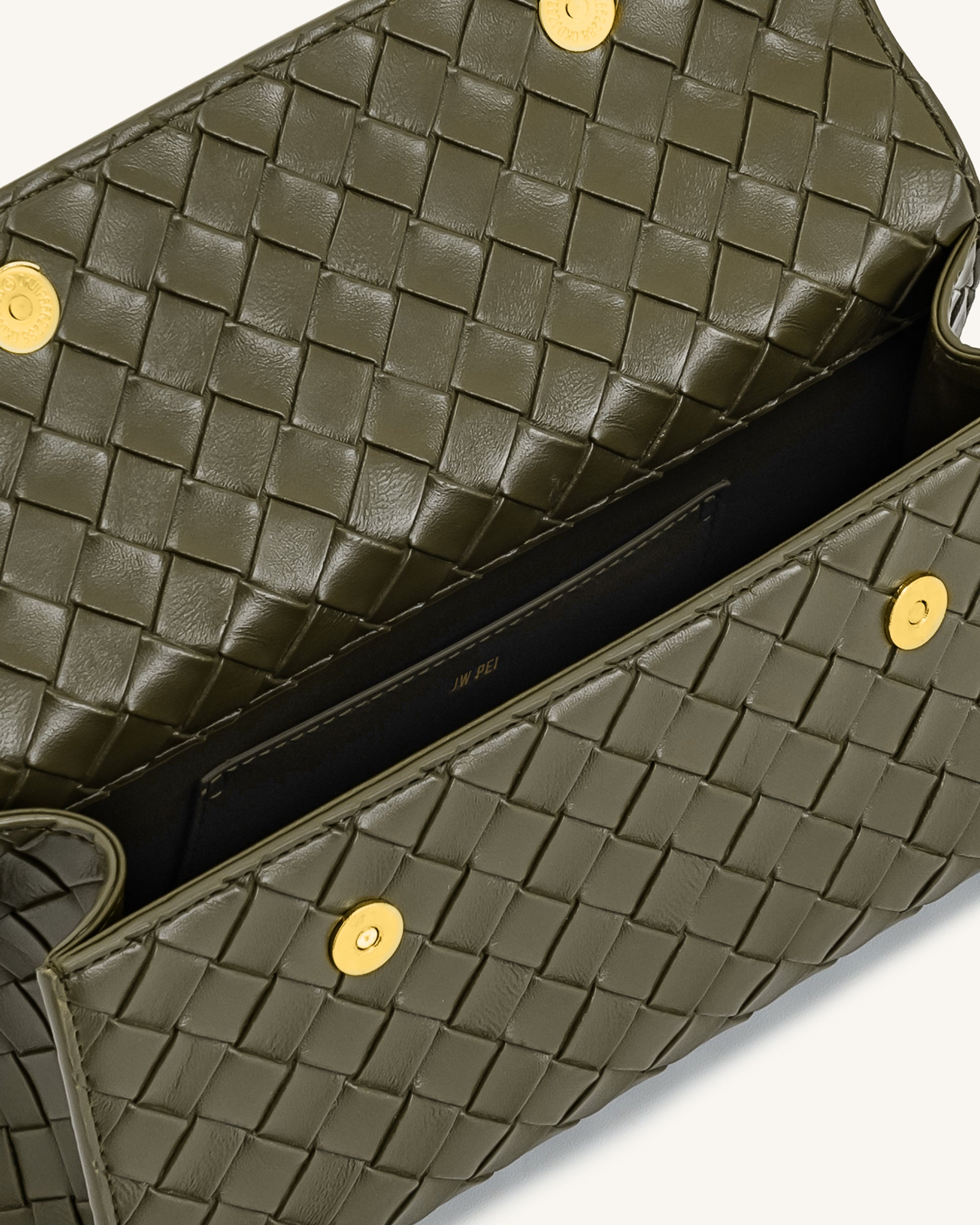 Keyla Weave Texture Top Handle Bag - Olive Green - Image 4