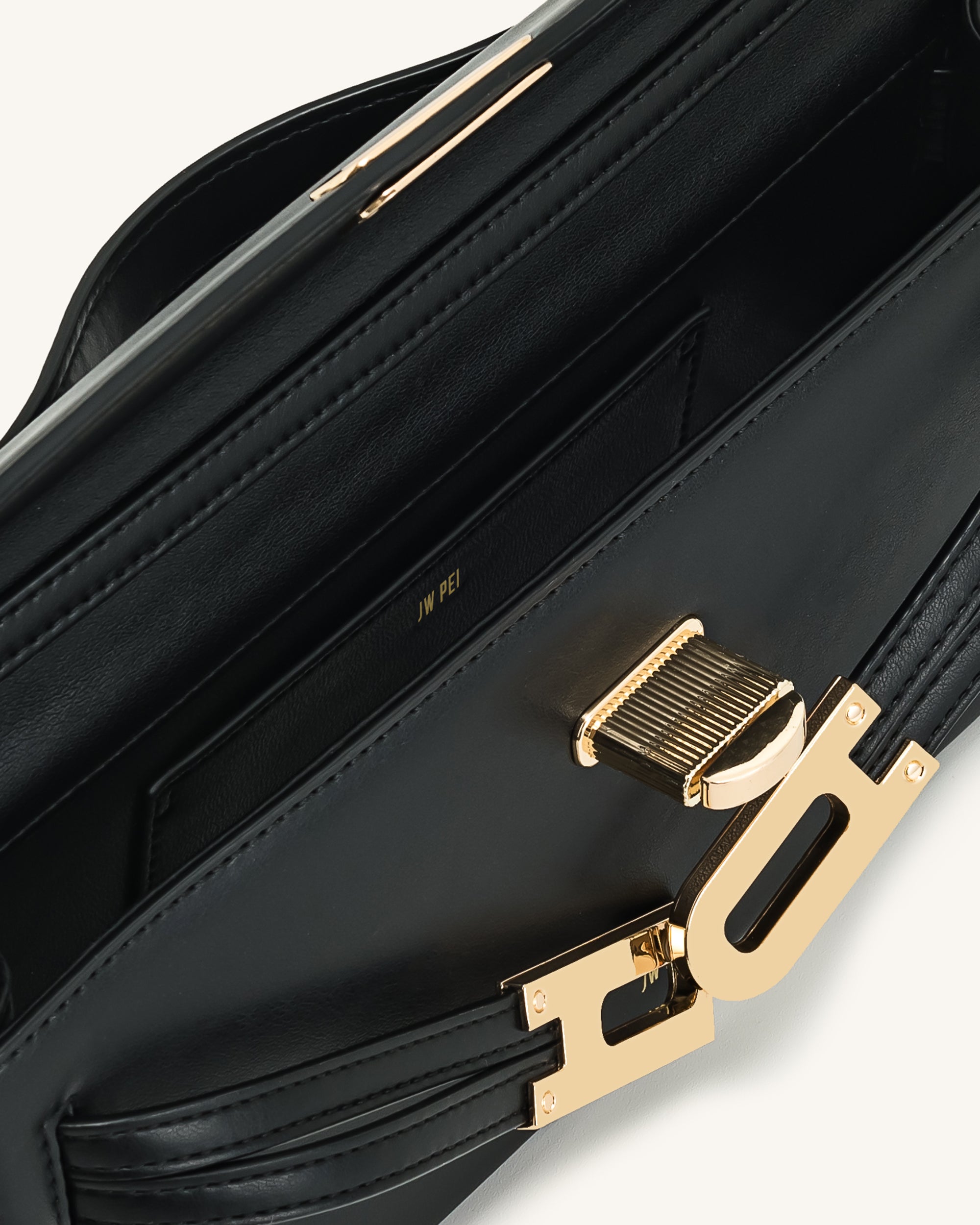Bria Structured Top Handle Bag - Black - Image 5