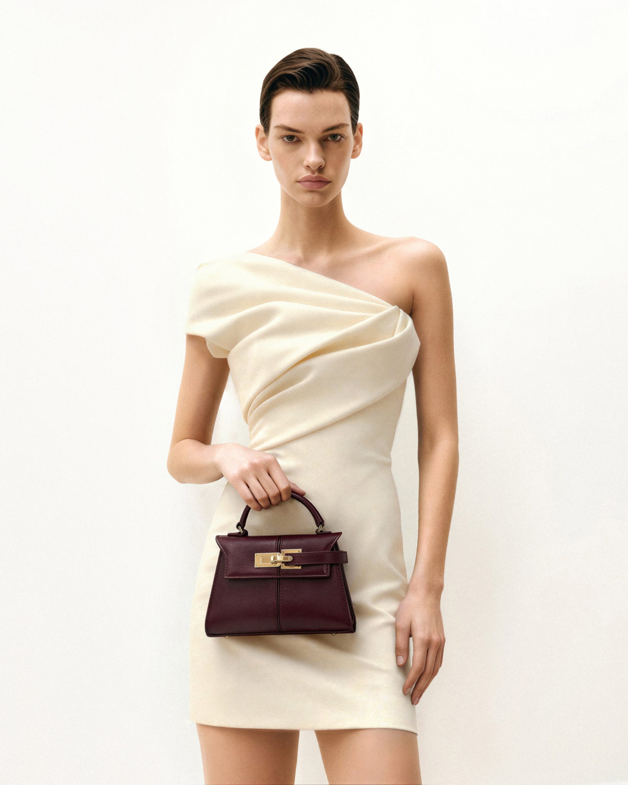 Elise Top Handle Bag - Deep Burgundy - Image 2