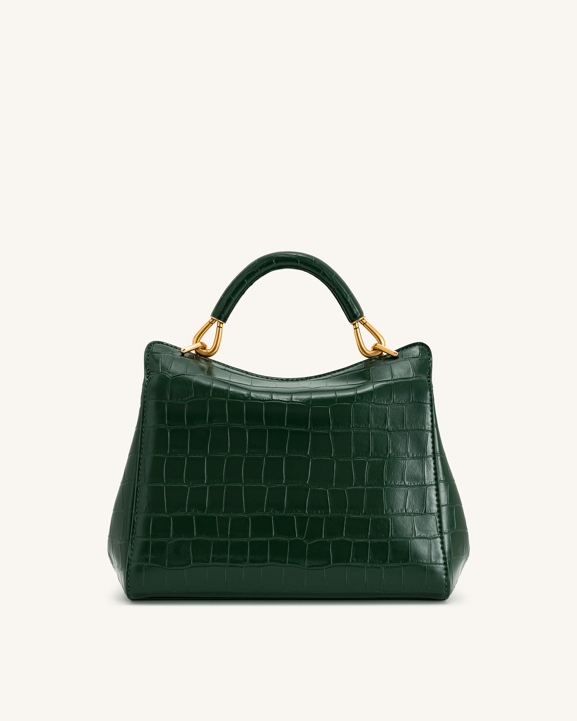 Lucia Classic Top Handbag - Green Croc - Image 4