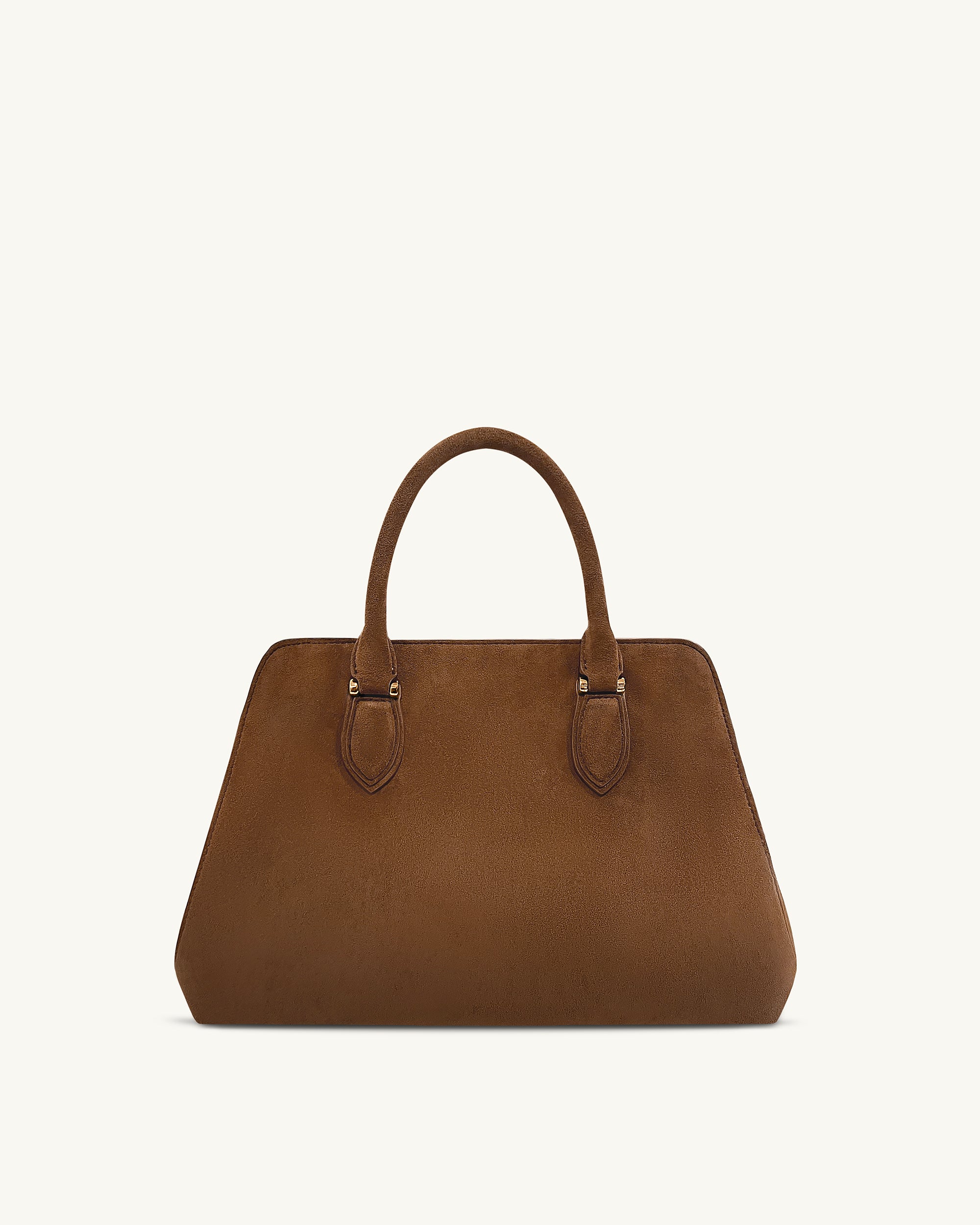 Lara Faux Suede Tote Bag - Brown - Image 3