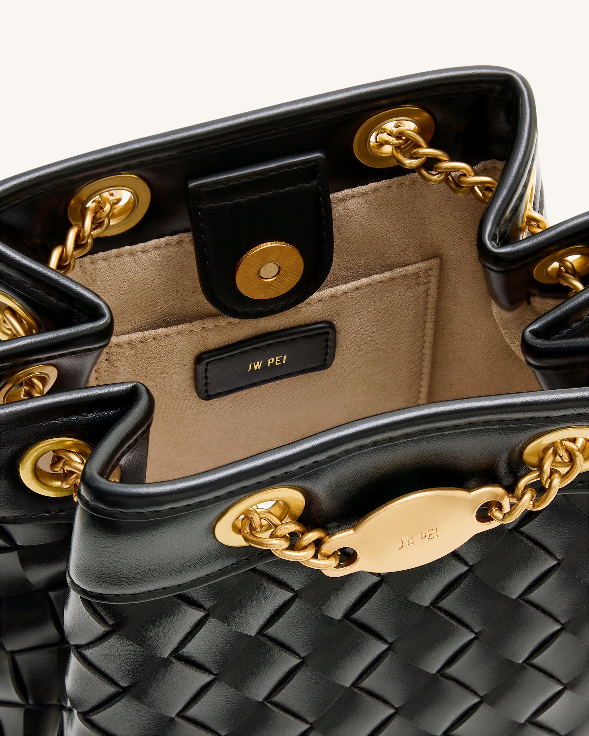 Yara Hand-Woven Bucket Bag - Black - Image 4