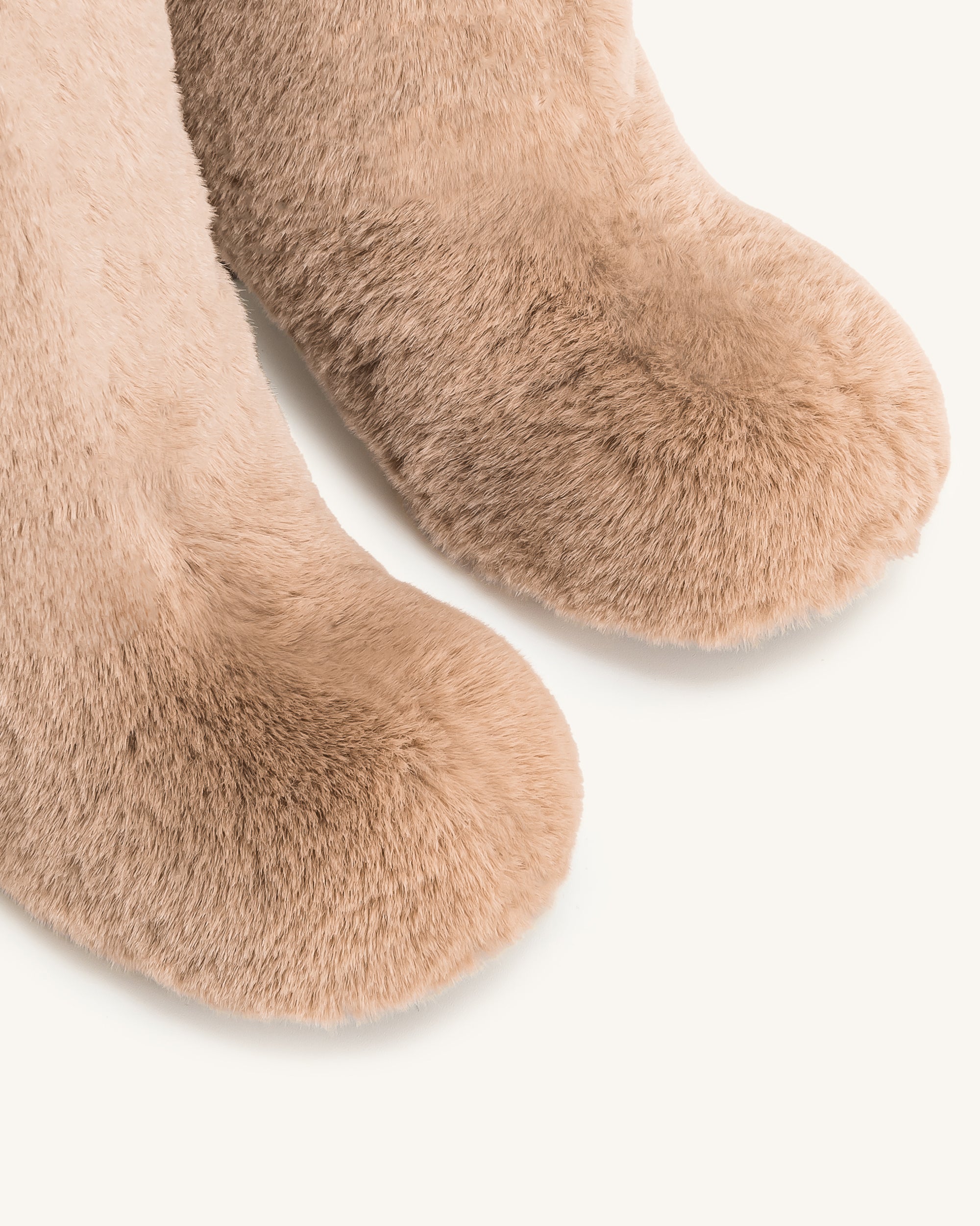 Isabella Slouchy Faux Fur Boots - Beige - Image 5