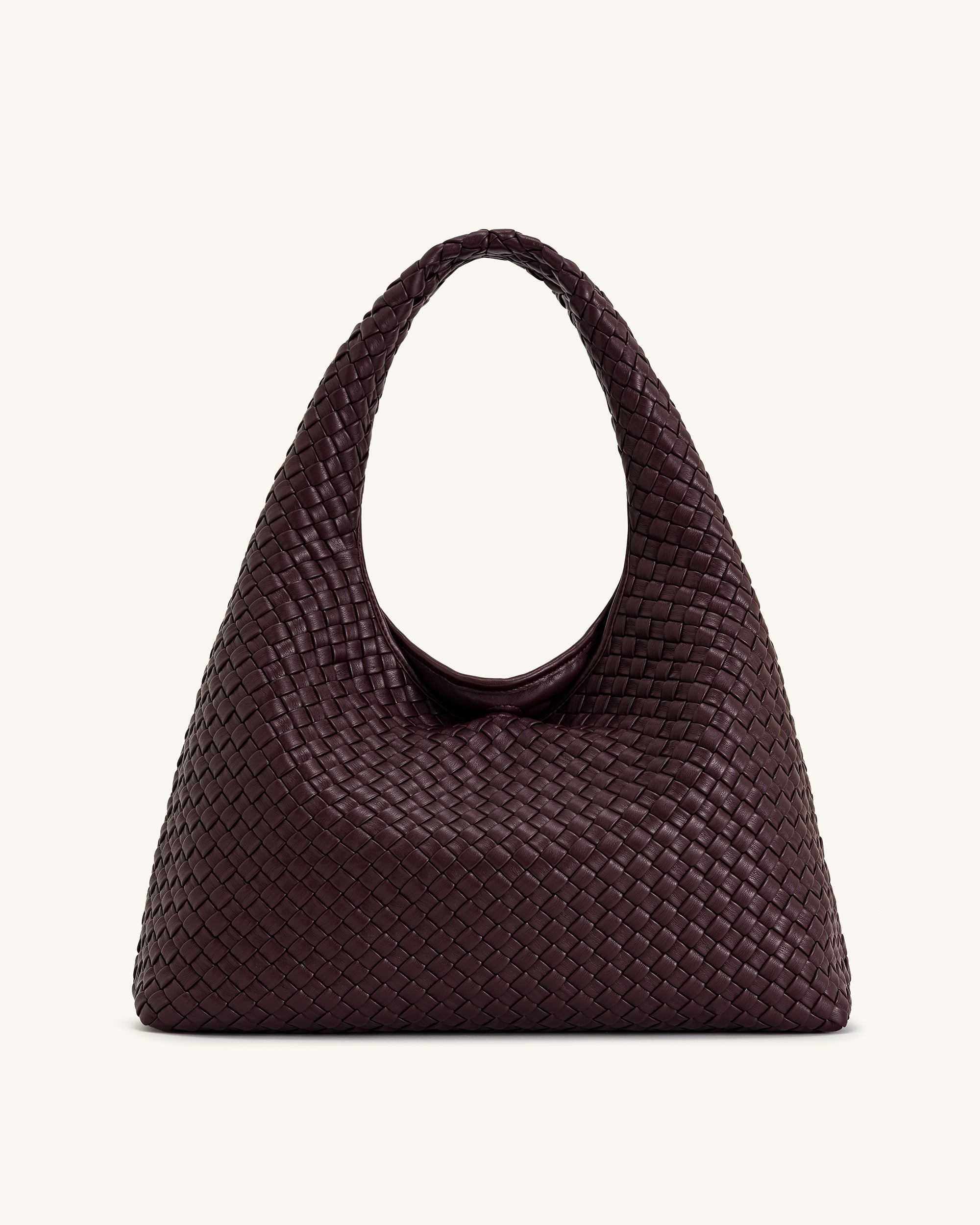 Laura Woven Shoulder Bag - Deep Burgundy - Image 4