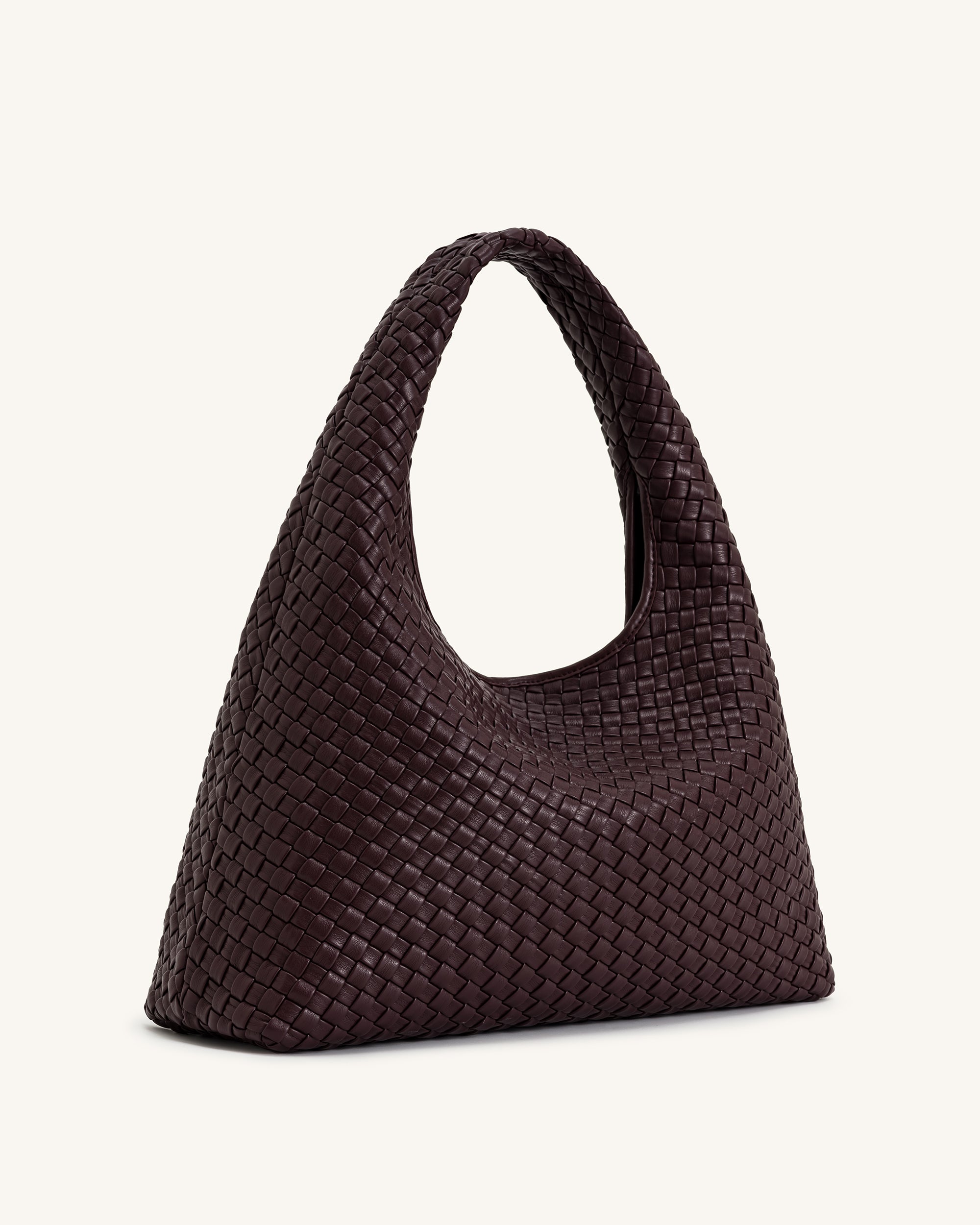 Laura Woven Shoulder Bag - Deep Burgundy - Image 3