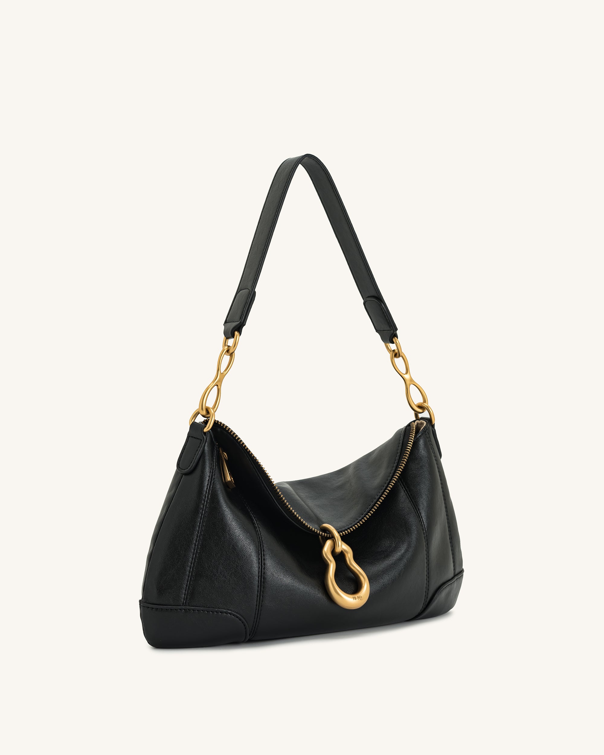 Jayla Metal Pendant Embellished Shoulder Bag - Black - Image 2
