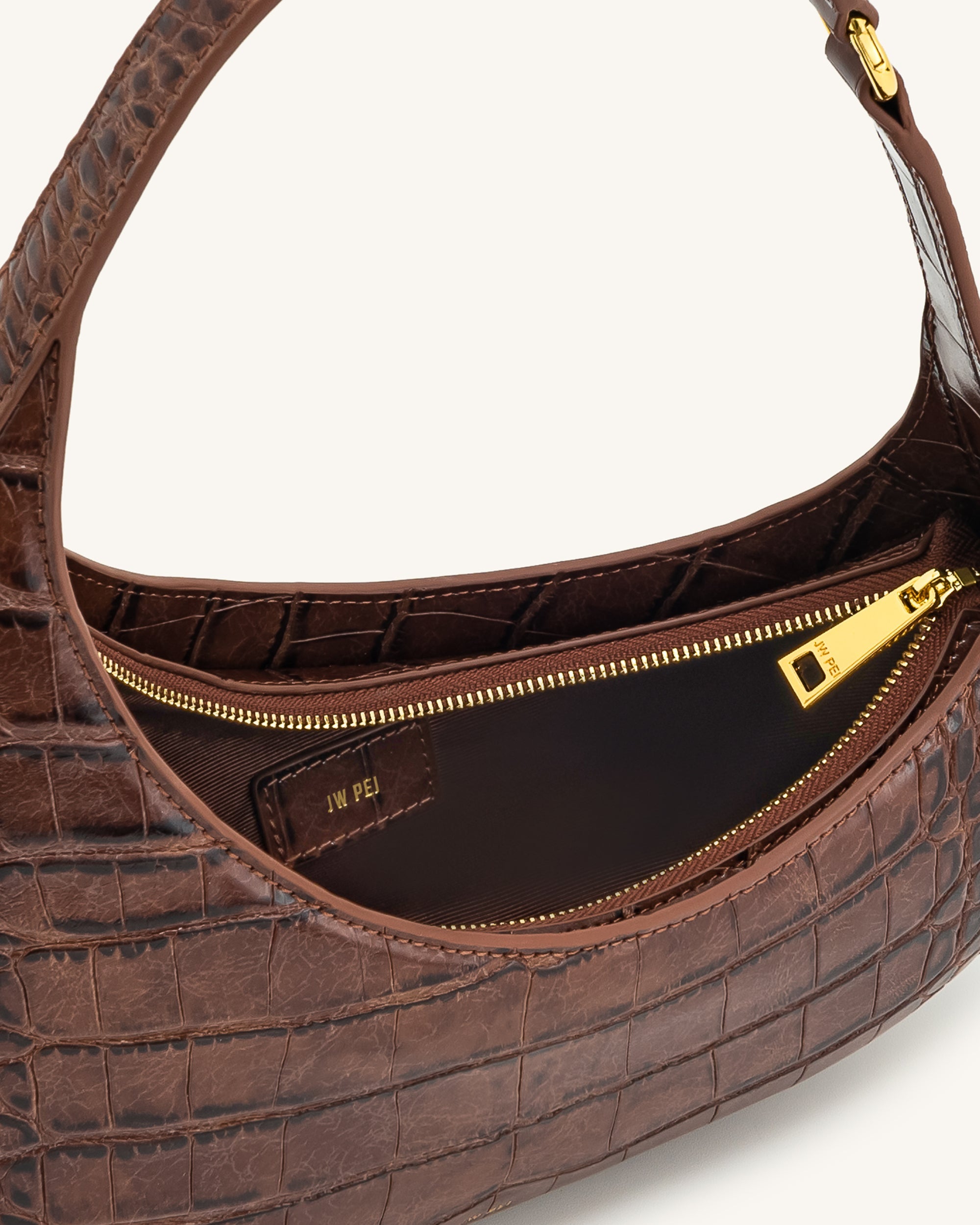 Harlee Shoulder Bag - Brown Croc - Image 4