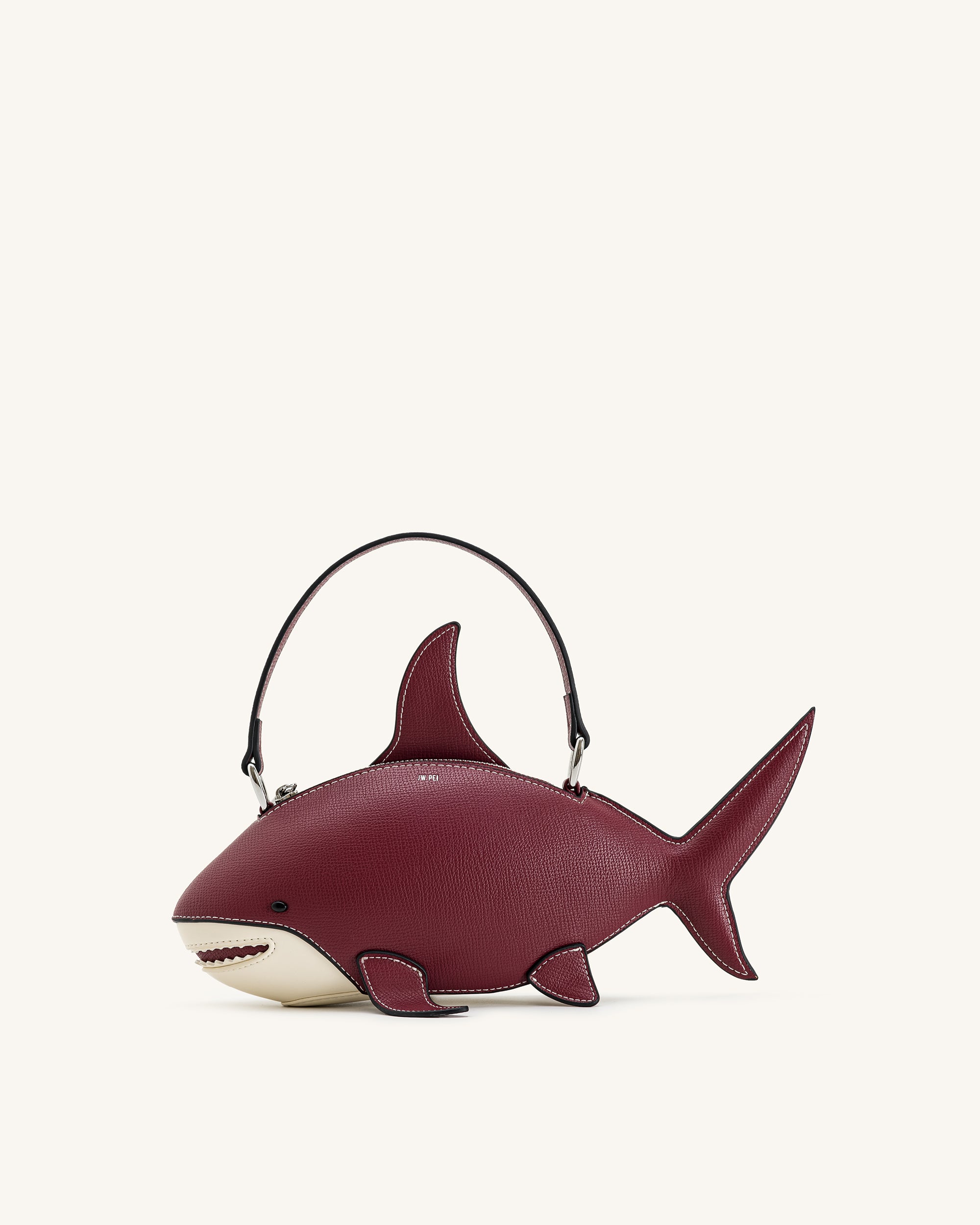 Nerys Shark Look Top Handle Bag - Burgundy - Image 3