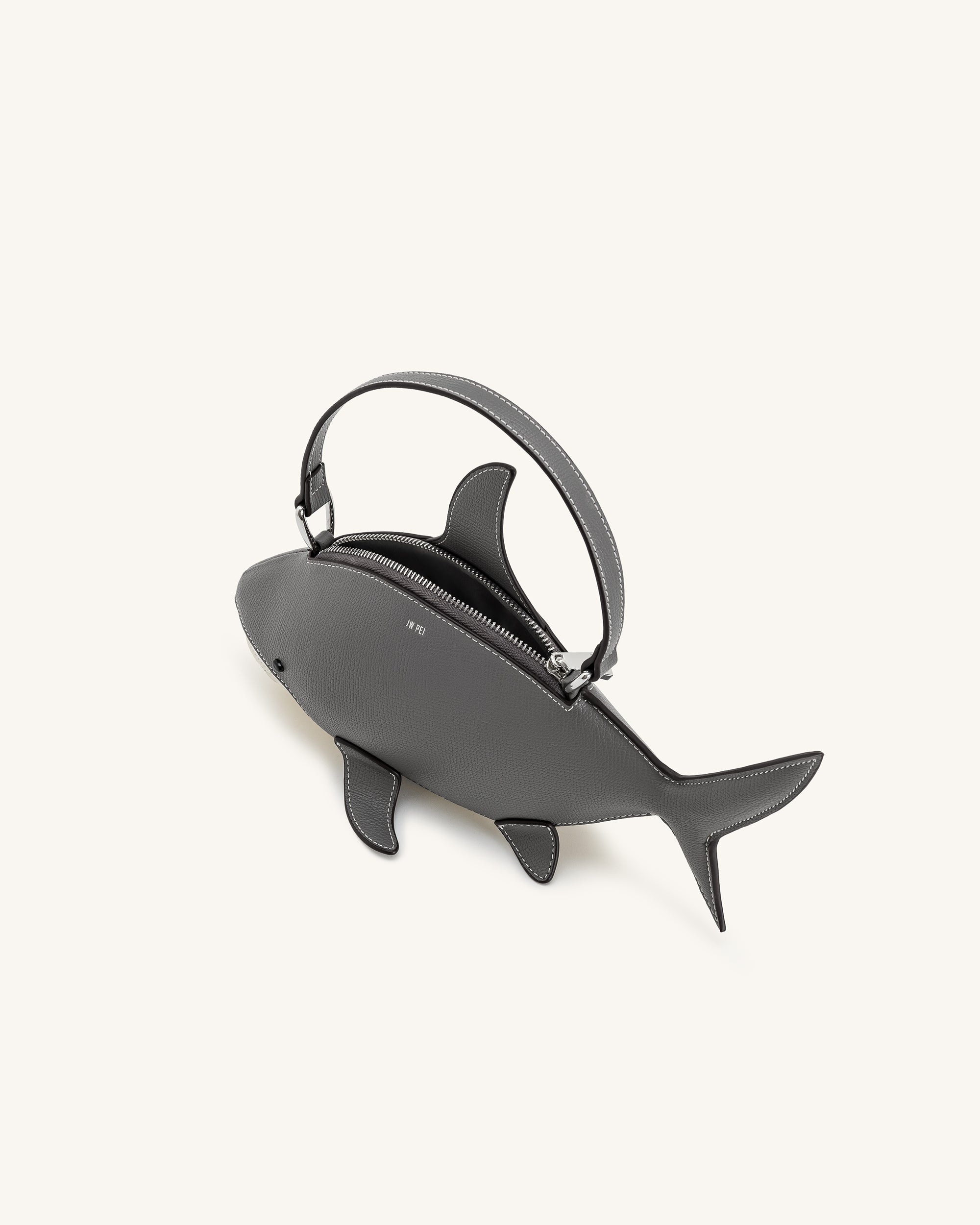 Nerys Shark Look Top Handle Bag - Grey - Image 5