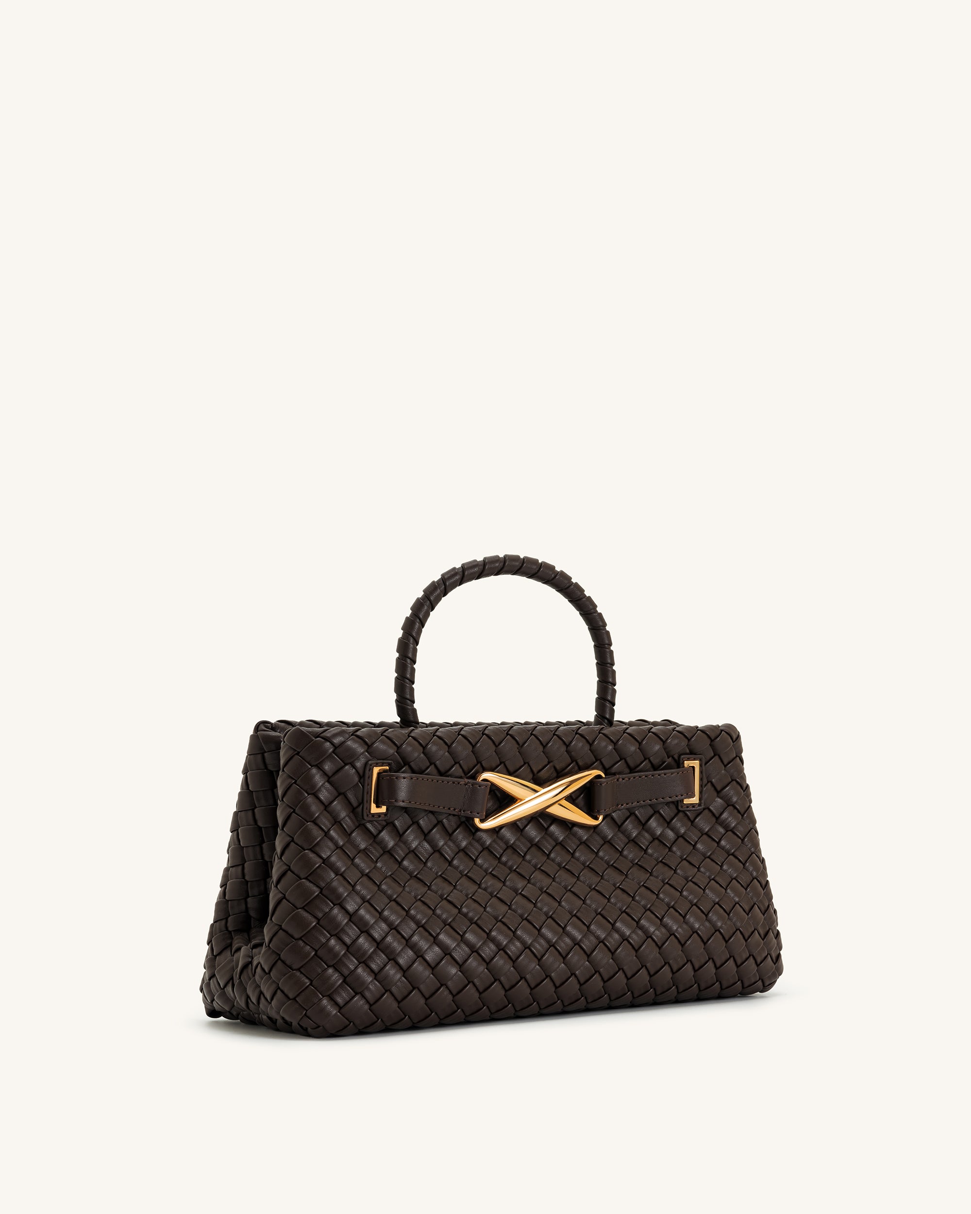 Elora Woven Tote Bag - Dark Brown - Image 3