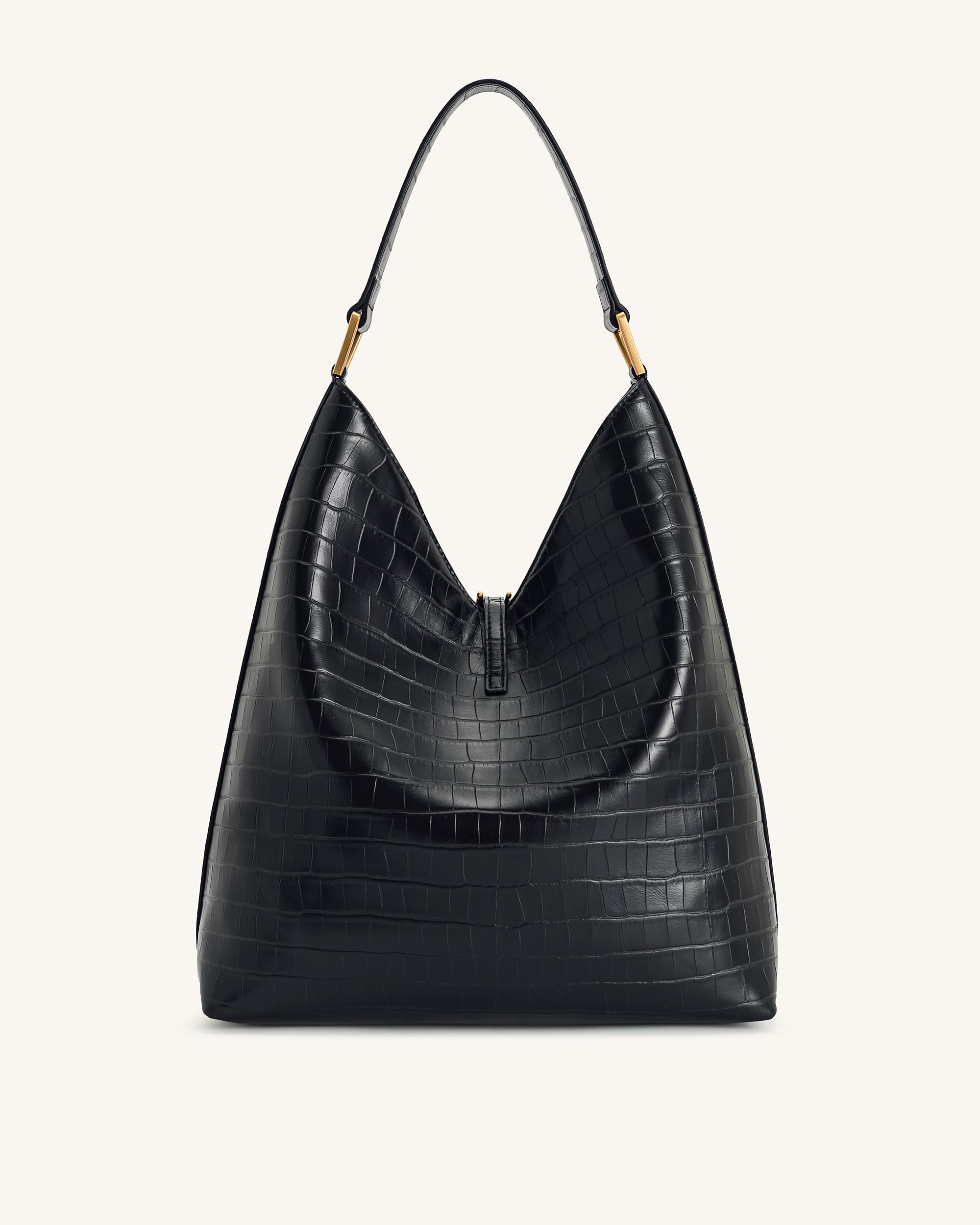 Aria Shoulder Bag - Black Croc - Image 3