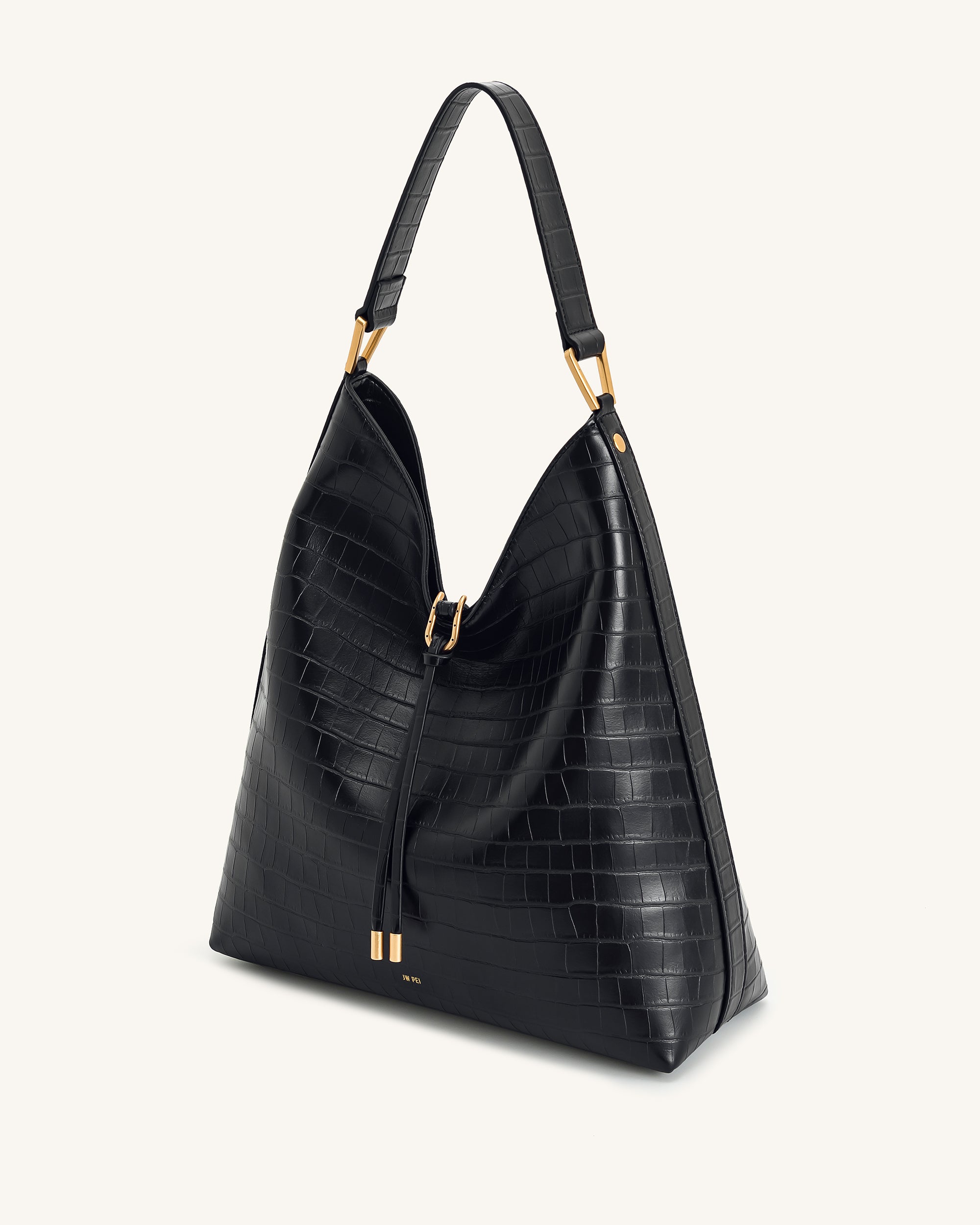 Aria Shoulder Bag - Black Croc - Image 2