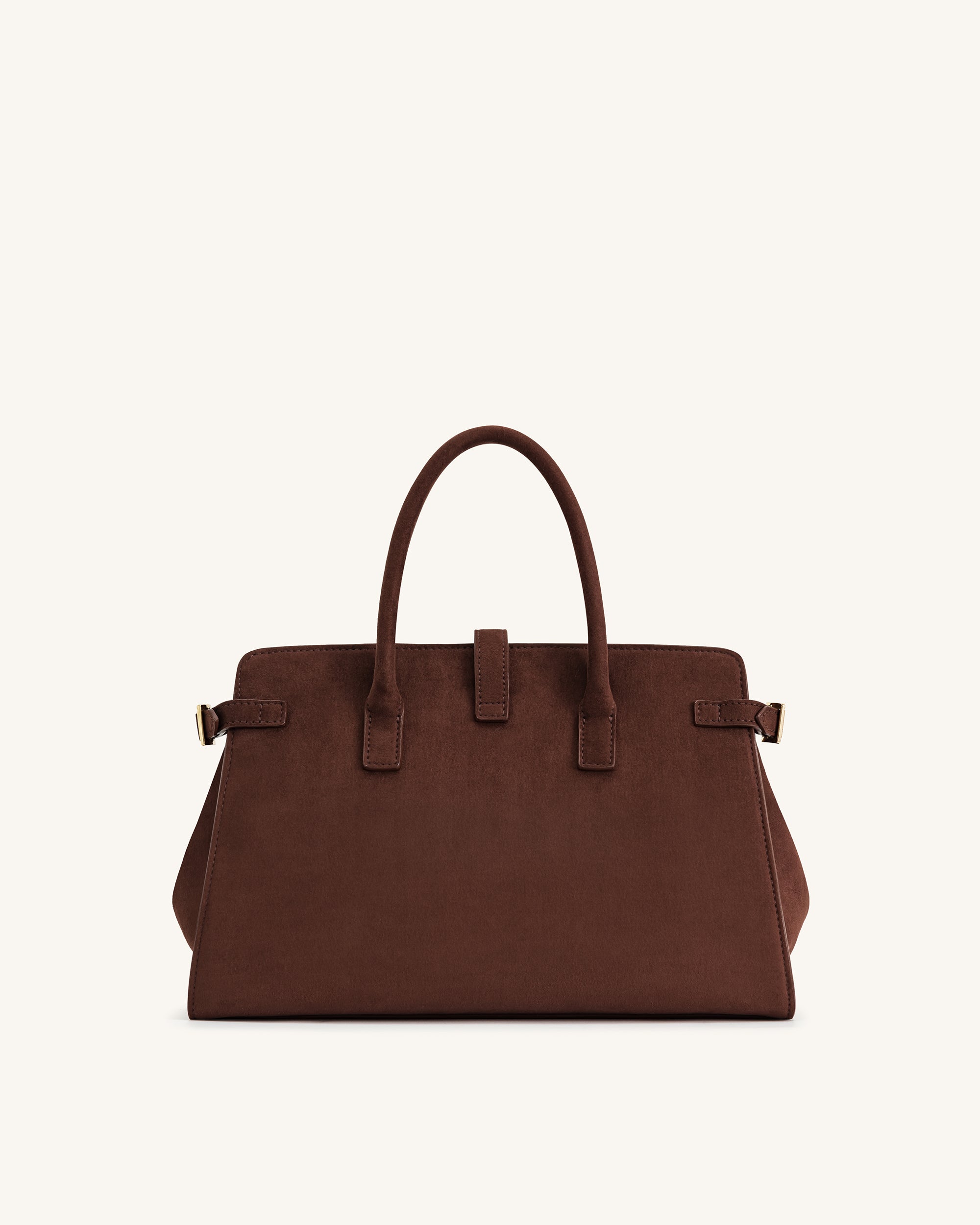 Saige Faux Suede Tote Bag - Brown - Image 3