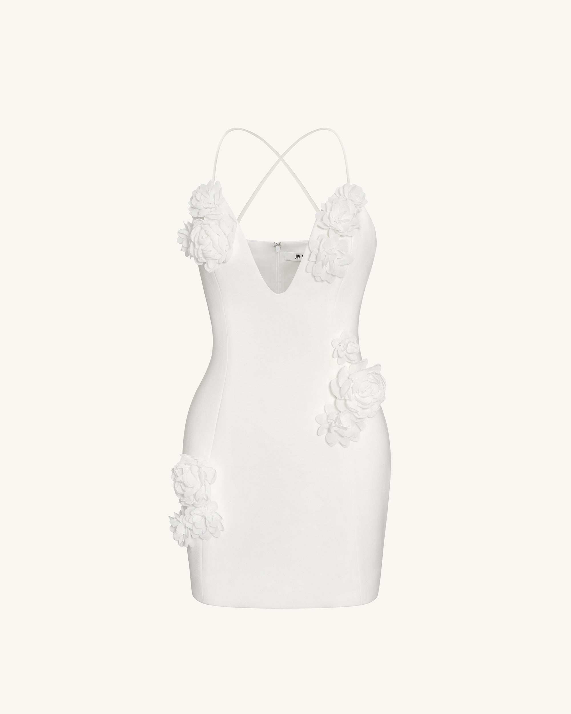 Floral Embrace Sleeveless Gown - White - Image 4