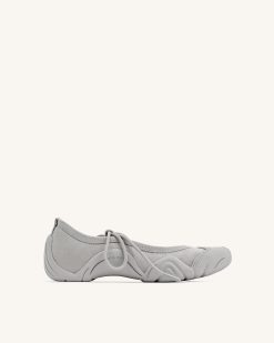 Caitlin Lace-up Ballerina Sneakers - Grey