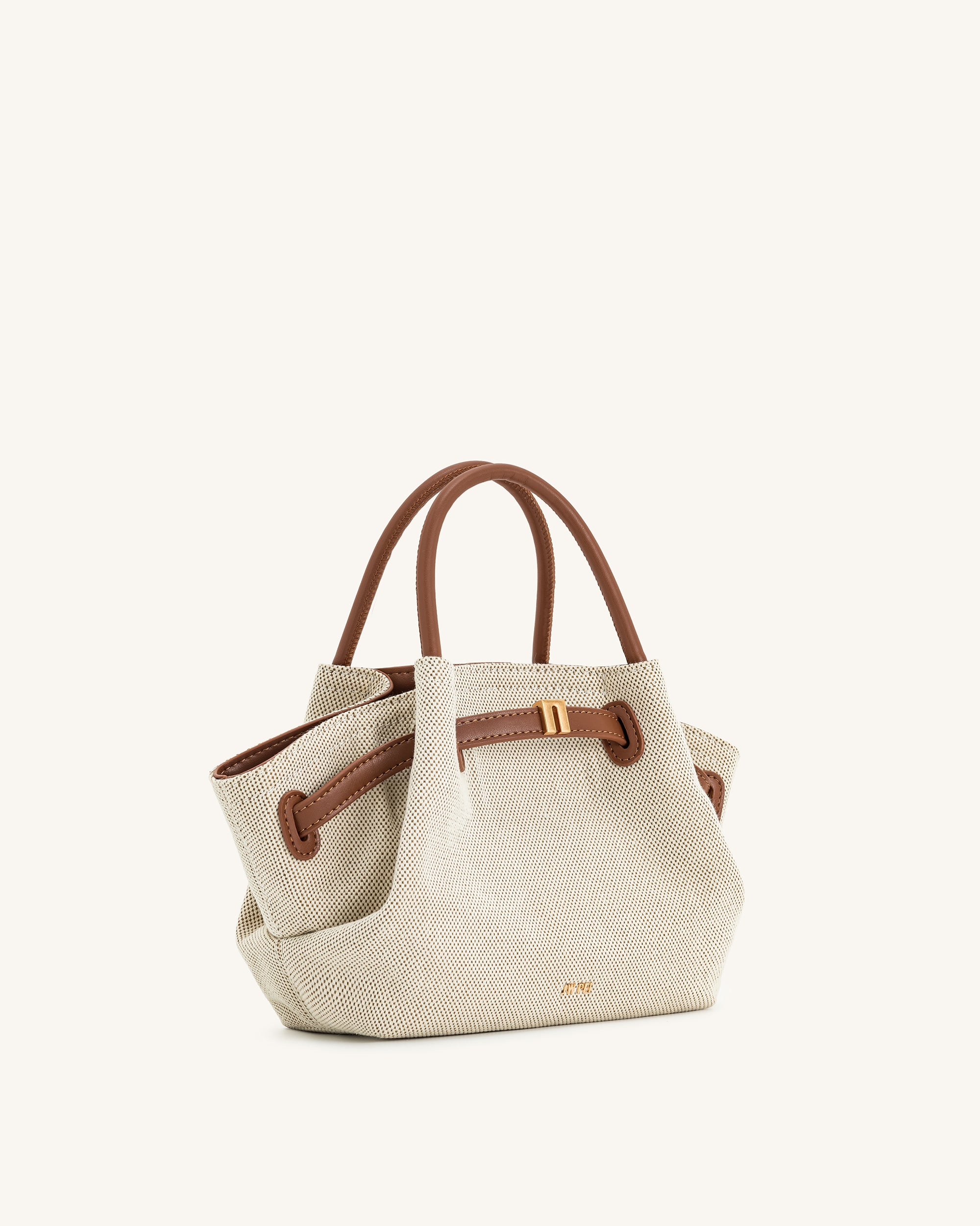 Hana Mini Tote Bag - Brown Canvas - Image 4