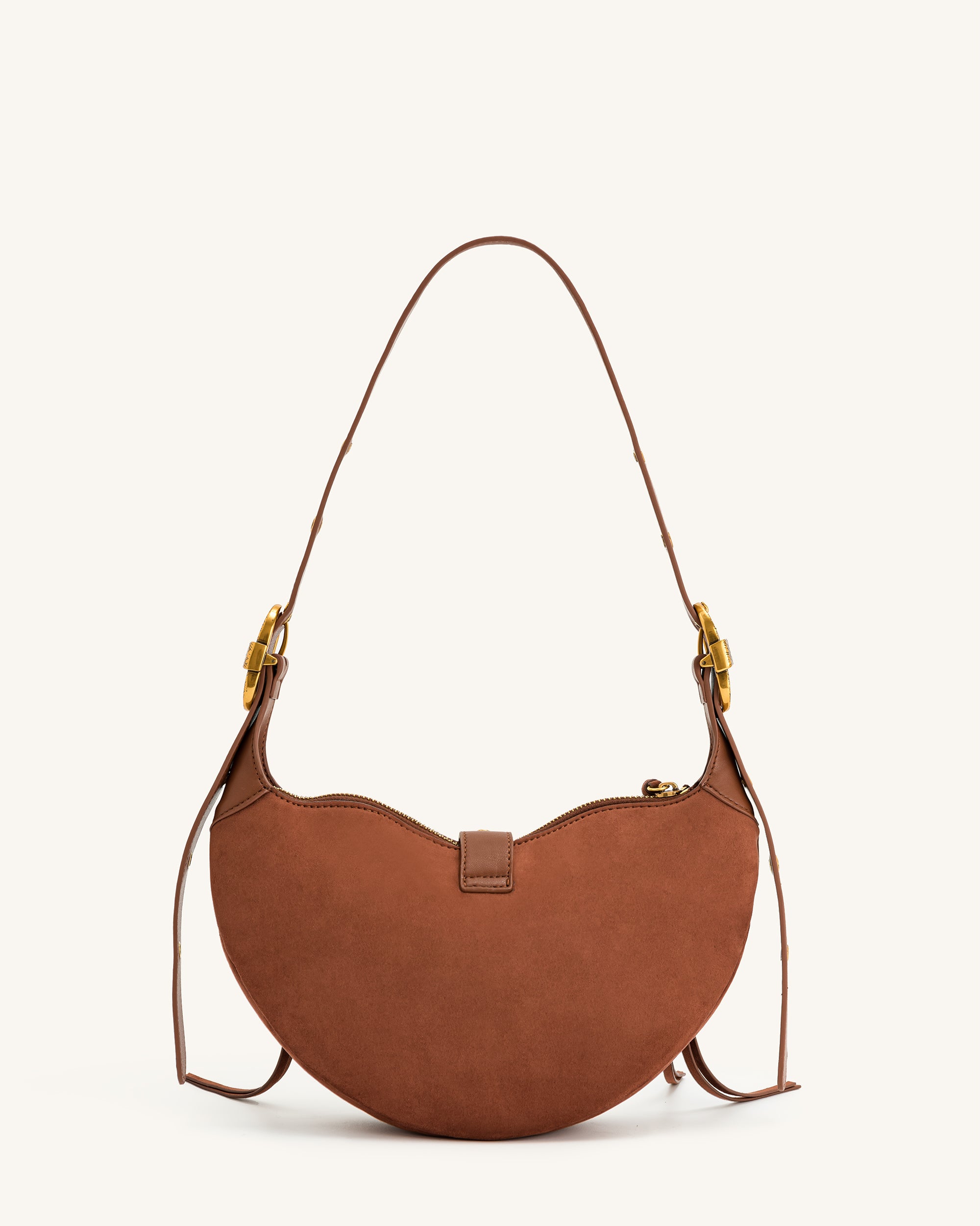 Tessa Suede Shoulder Bag - Dark Birch Brown - Image 3