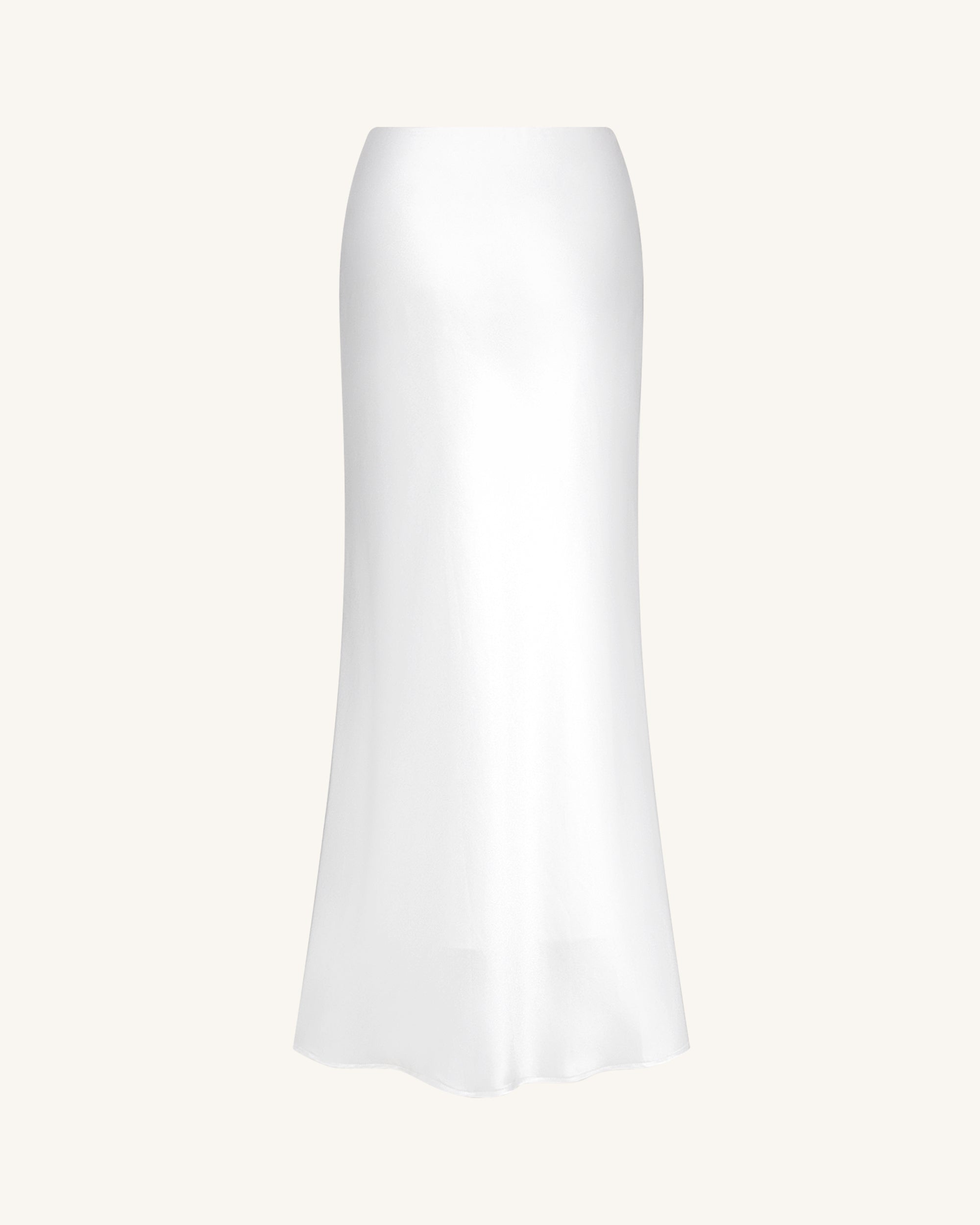 Liquid Satin Mermaid Maxi Skirt - White - Image 5