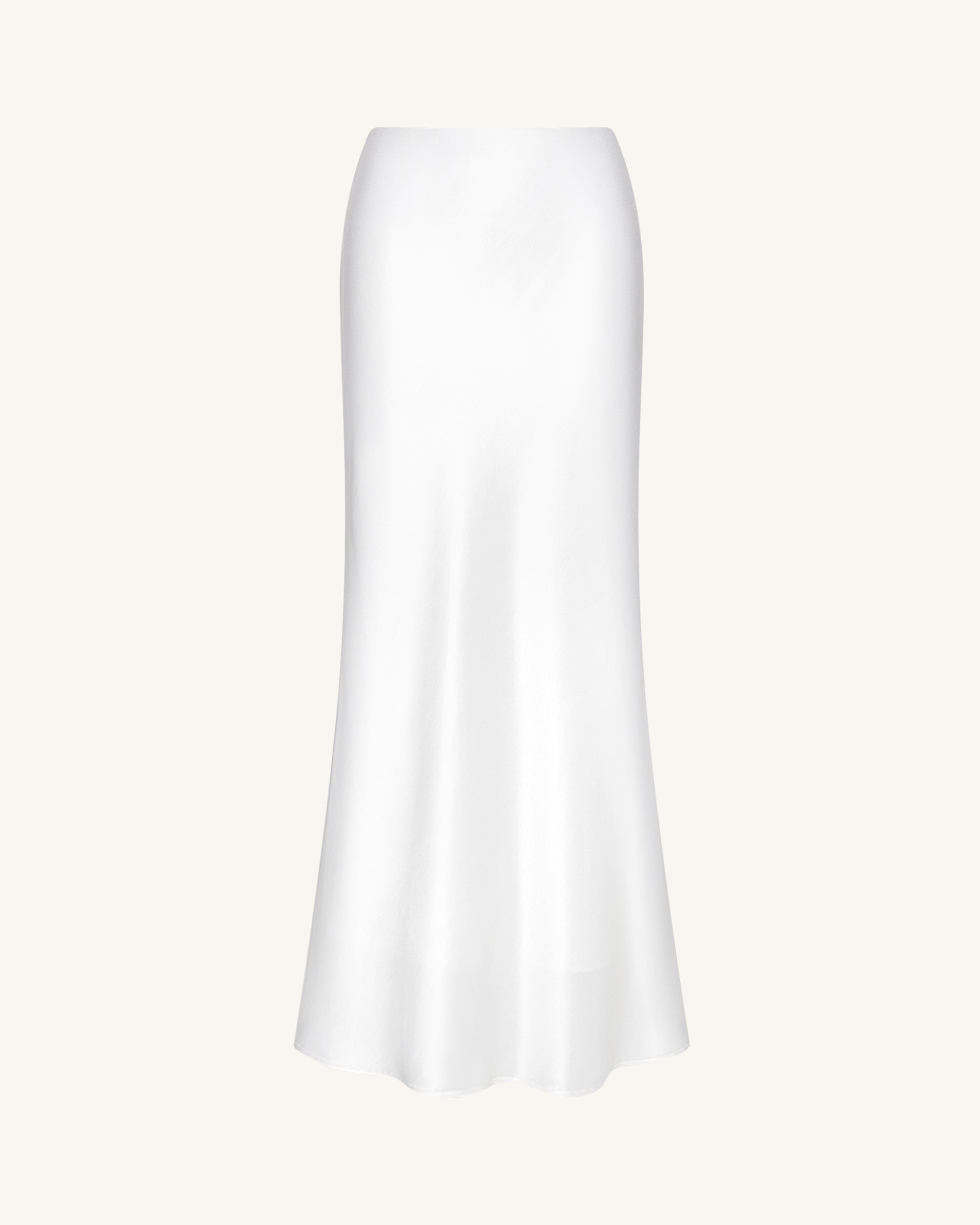 Liquid Satin Mermaid Maxi Skirt - White - Image 3