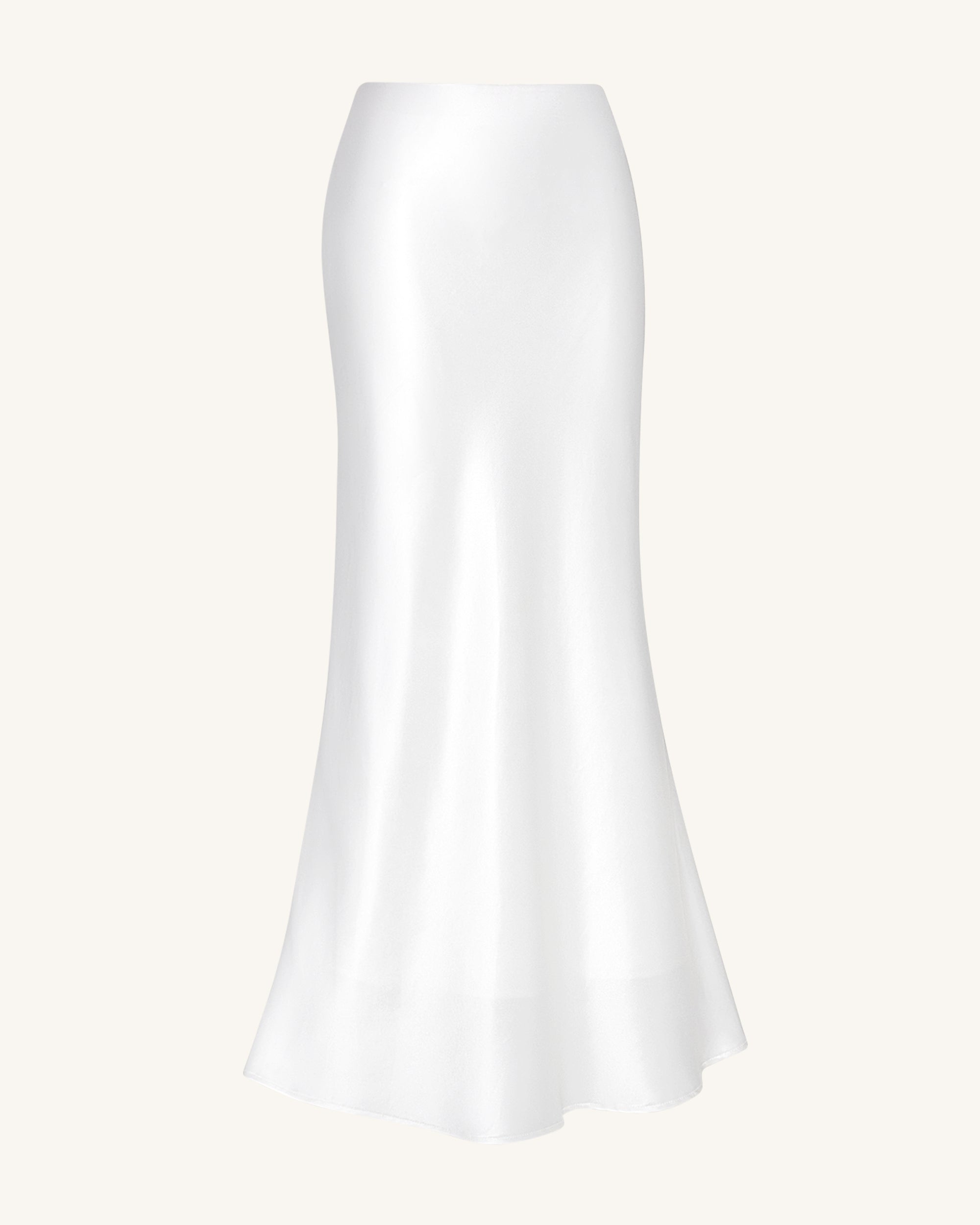 Liquid Satin Mermaid Maxi Skirt - White - Image 4