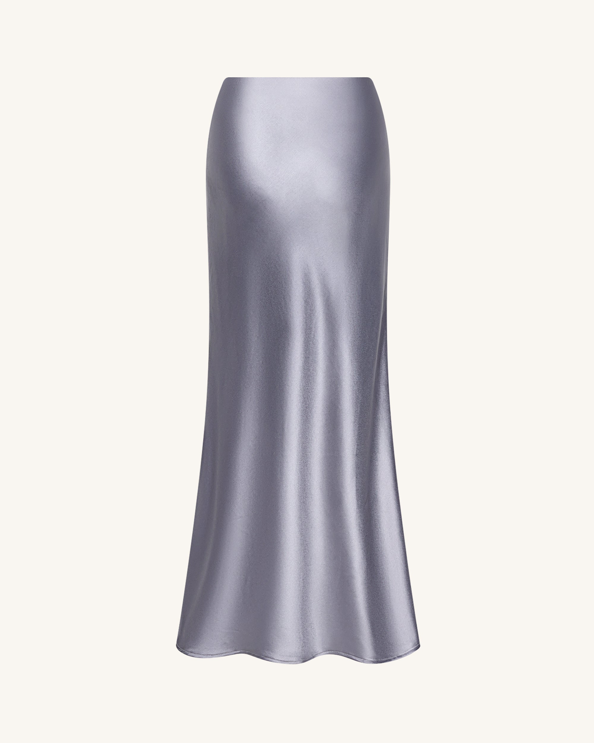 Liquid Satin Mermaid Maxi Skirt - Silver - Image 5