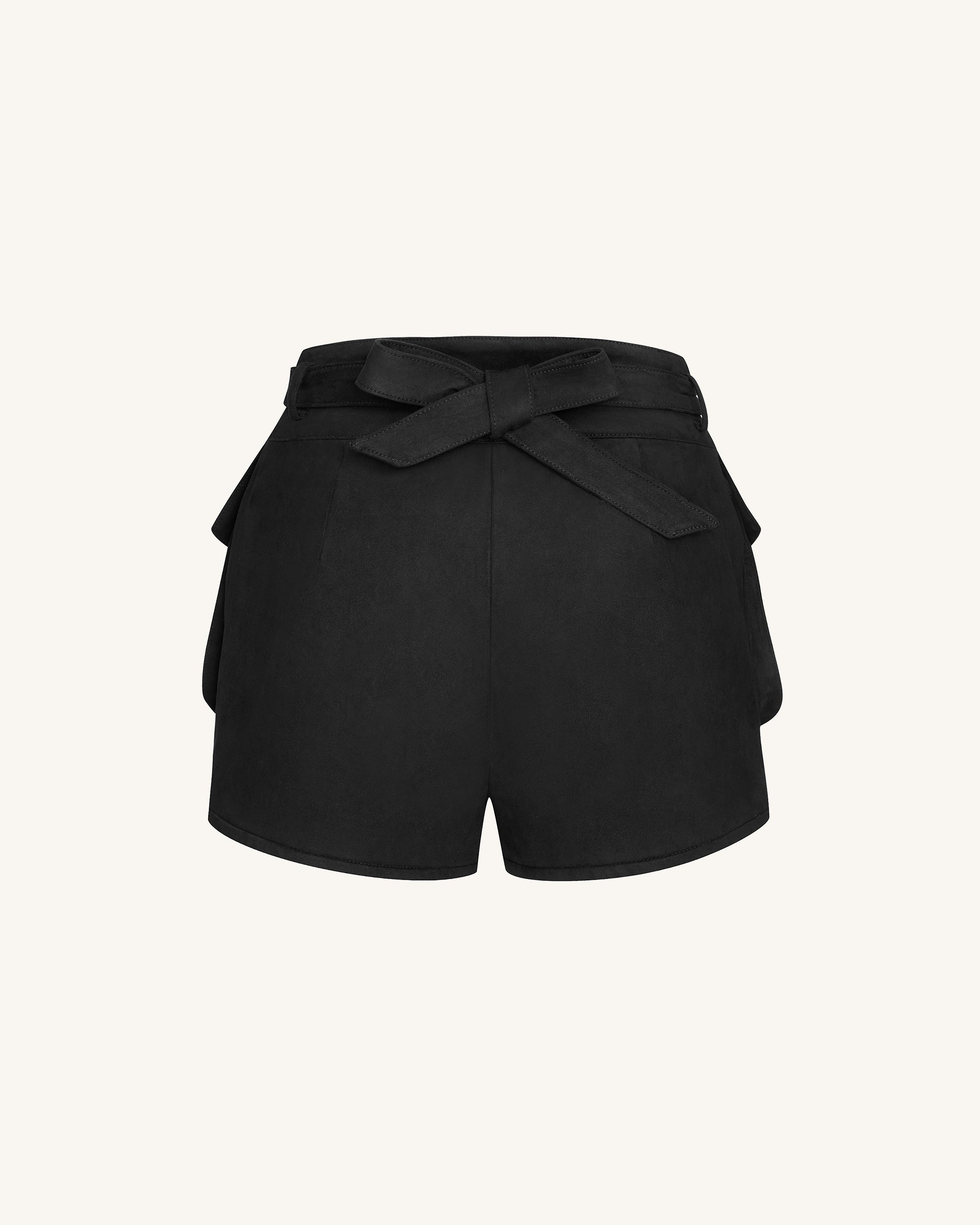 Abigail High-Waisted Utility Shorts - Black - Image 4