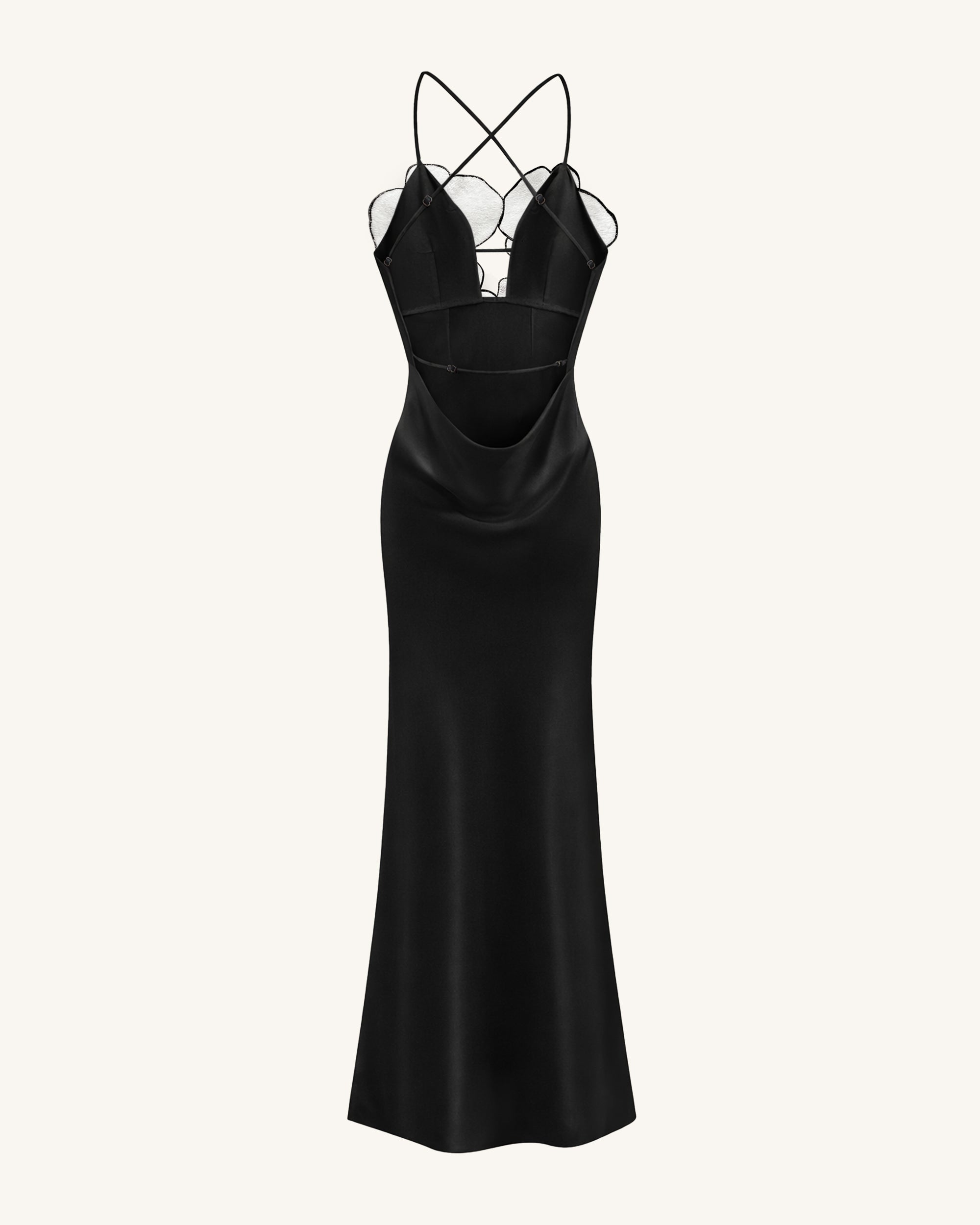 Orchid Embroidered Dress – Black/White - Image 4