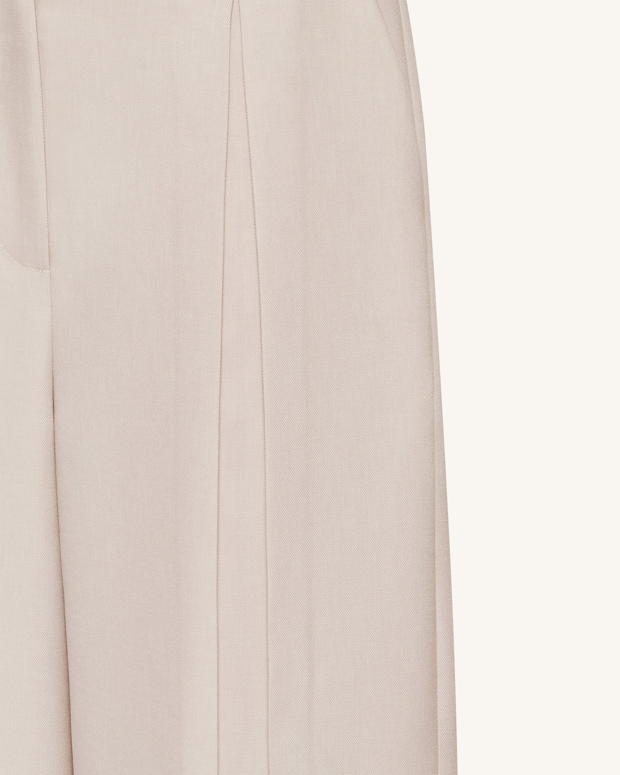 Pleated Wide-Leg Trousers - Beige - Image 8