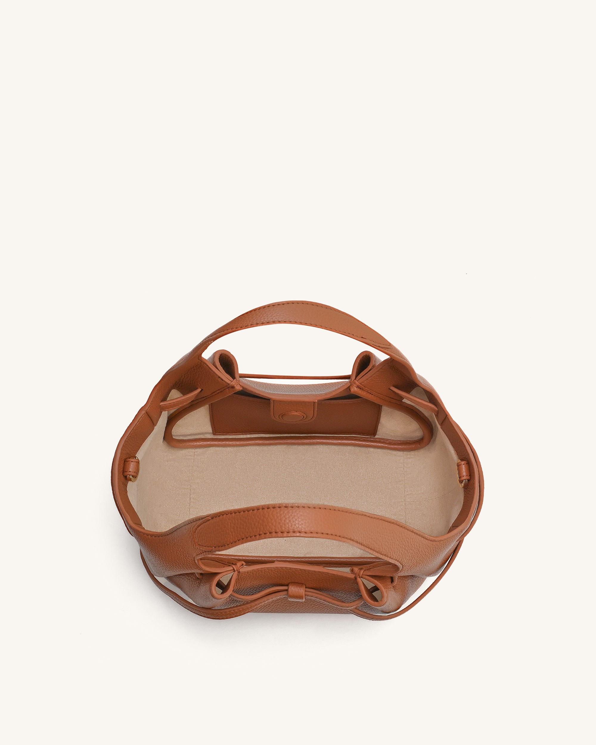Mabel Soft Bow Tote Bag - Caramel Brown - Image 4