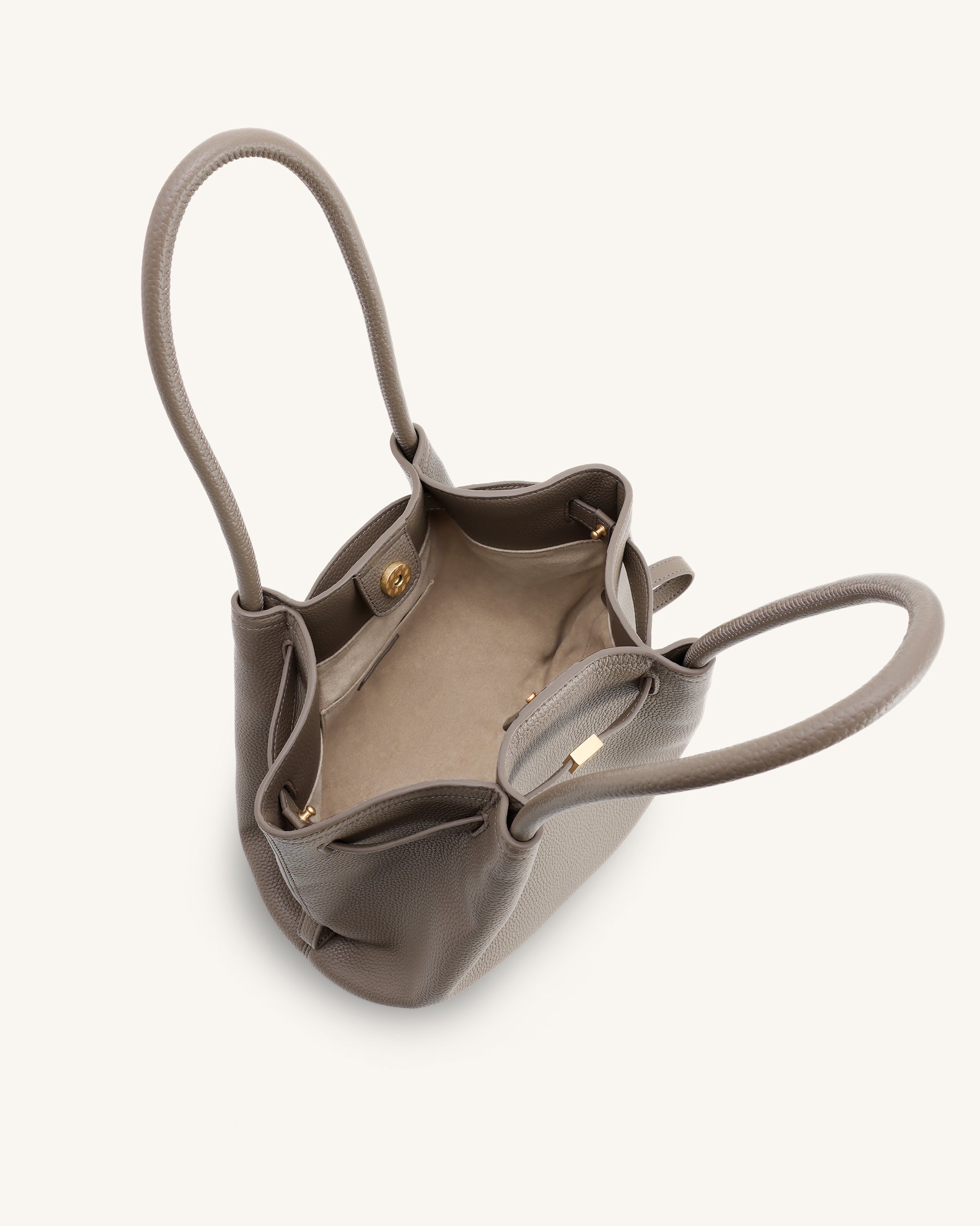 Hana Column Tote Bag - Taupe - Image 5