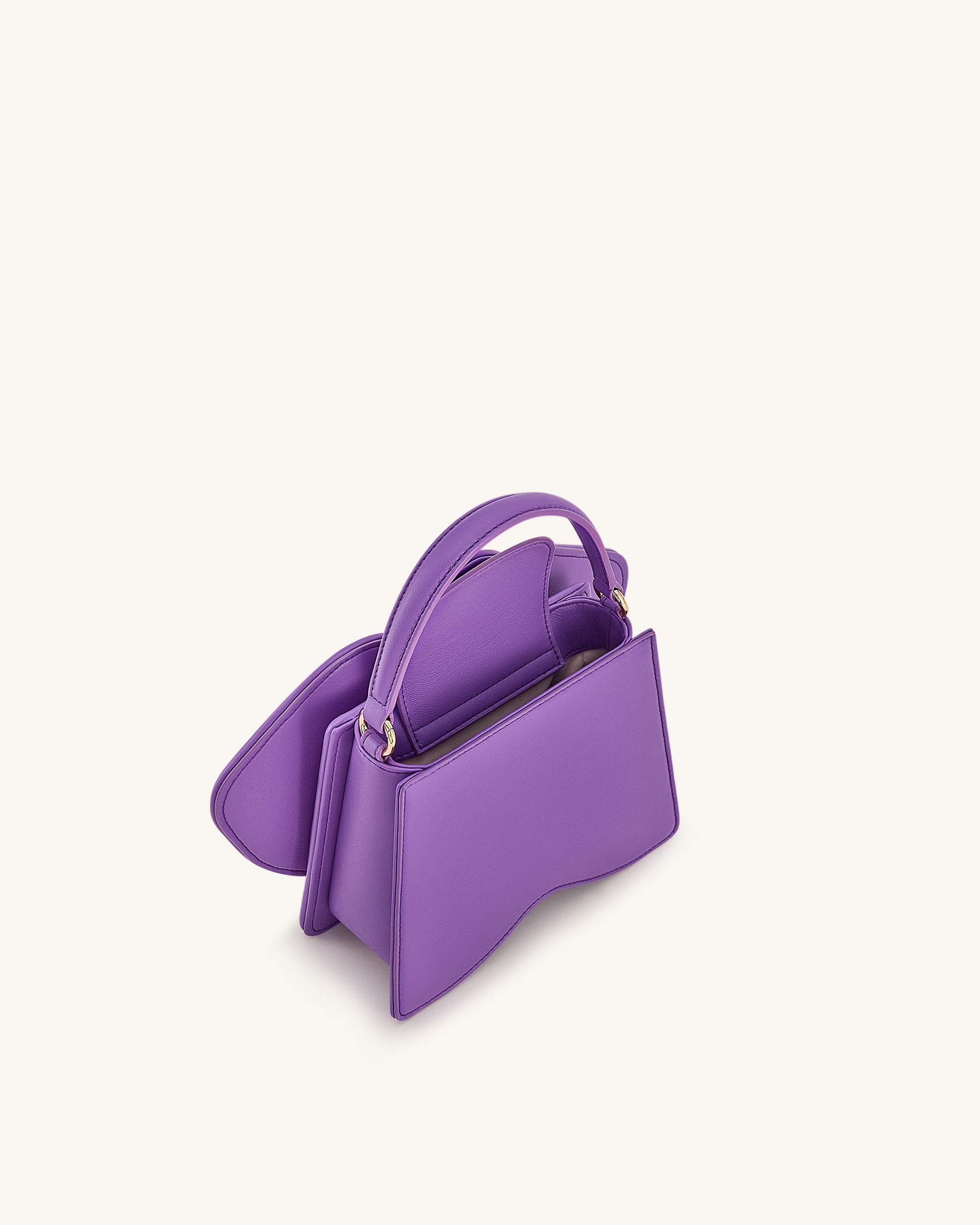 Flora Orchid Shaped Top Handle Bag - Purple - Image 4