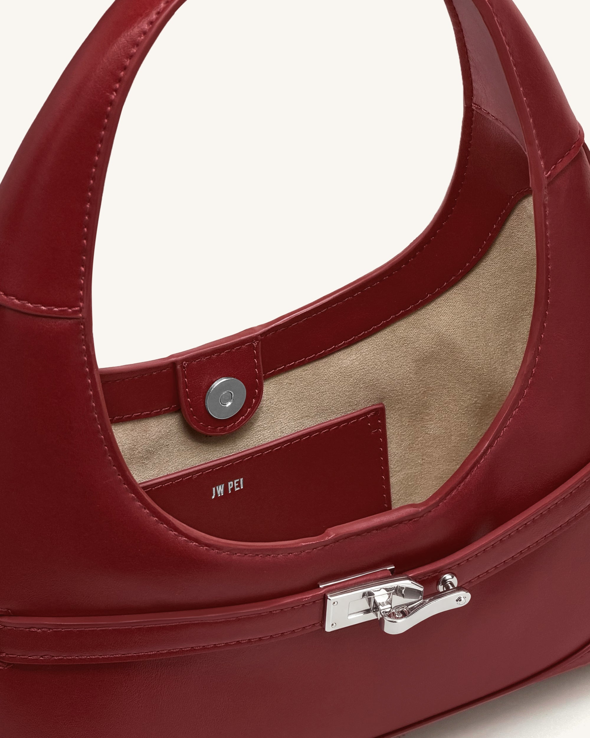 Noelle Belted Shoulder Bag - Deep Burgundy - Image 4