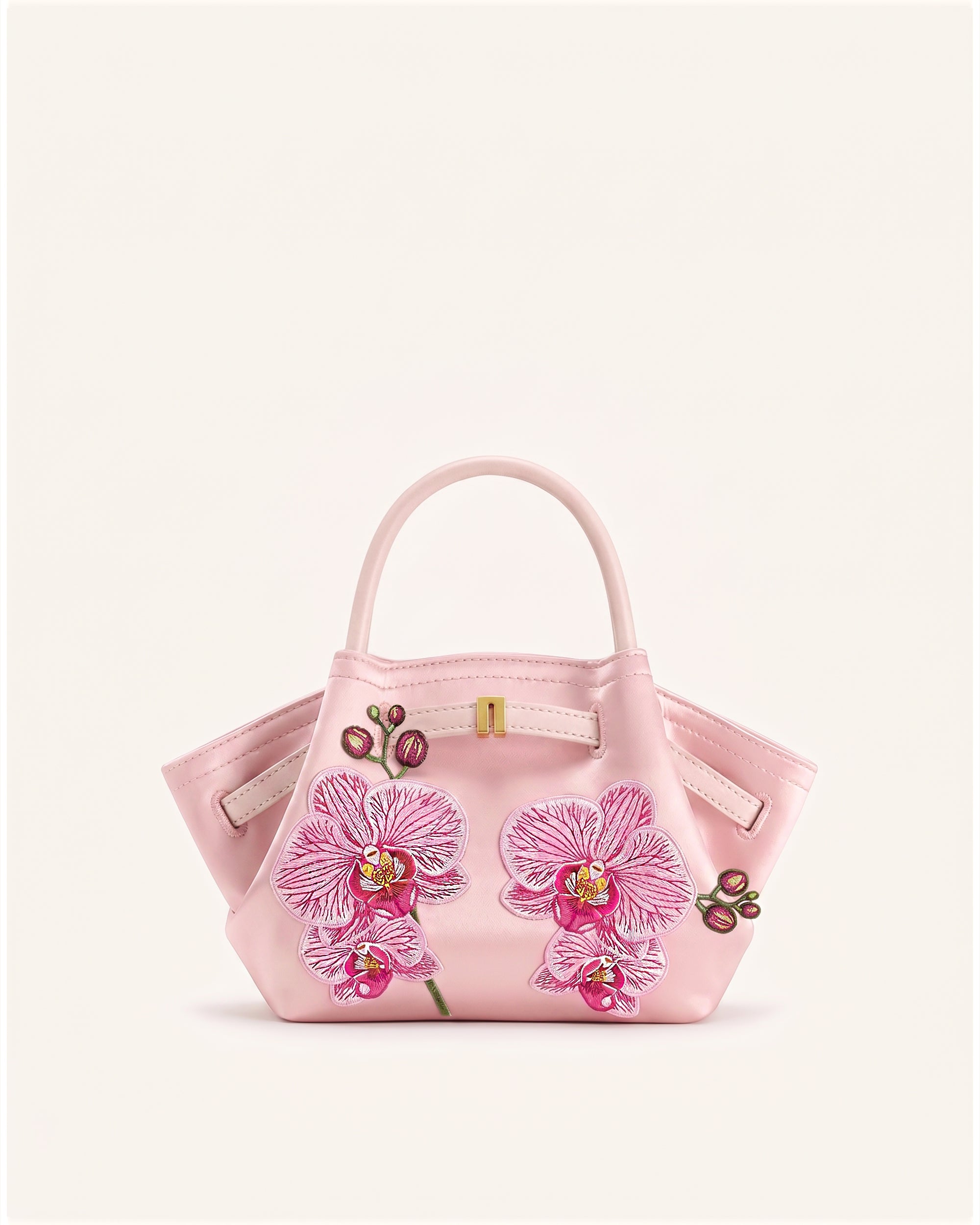 Hana Mini Phalaenopsis Orchid Embroidery Tote Bag - Pink