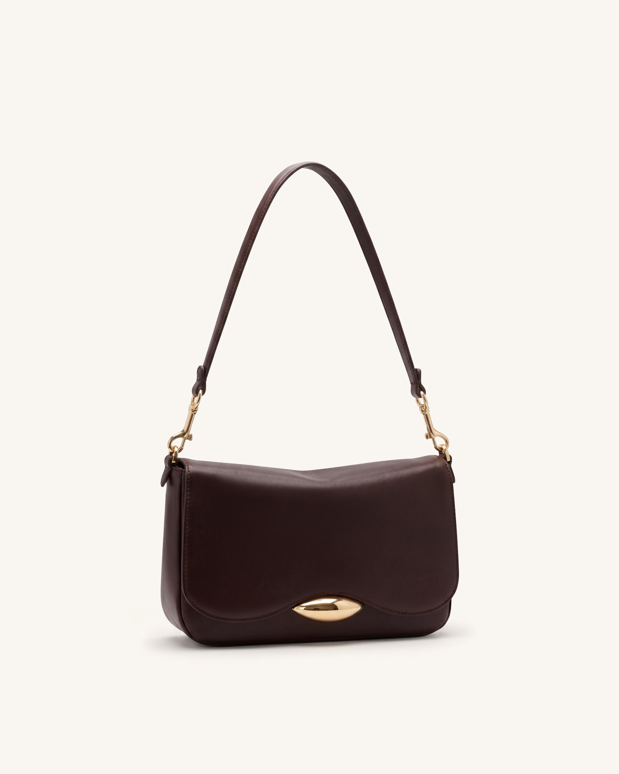 Sofia Classic Flap Shoulder Bag - Dark Brown - Image 2