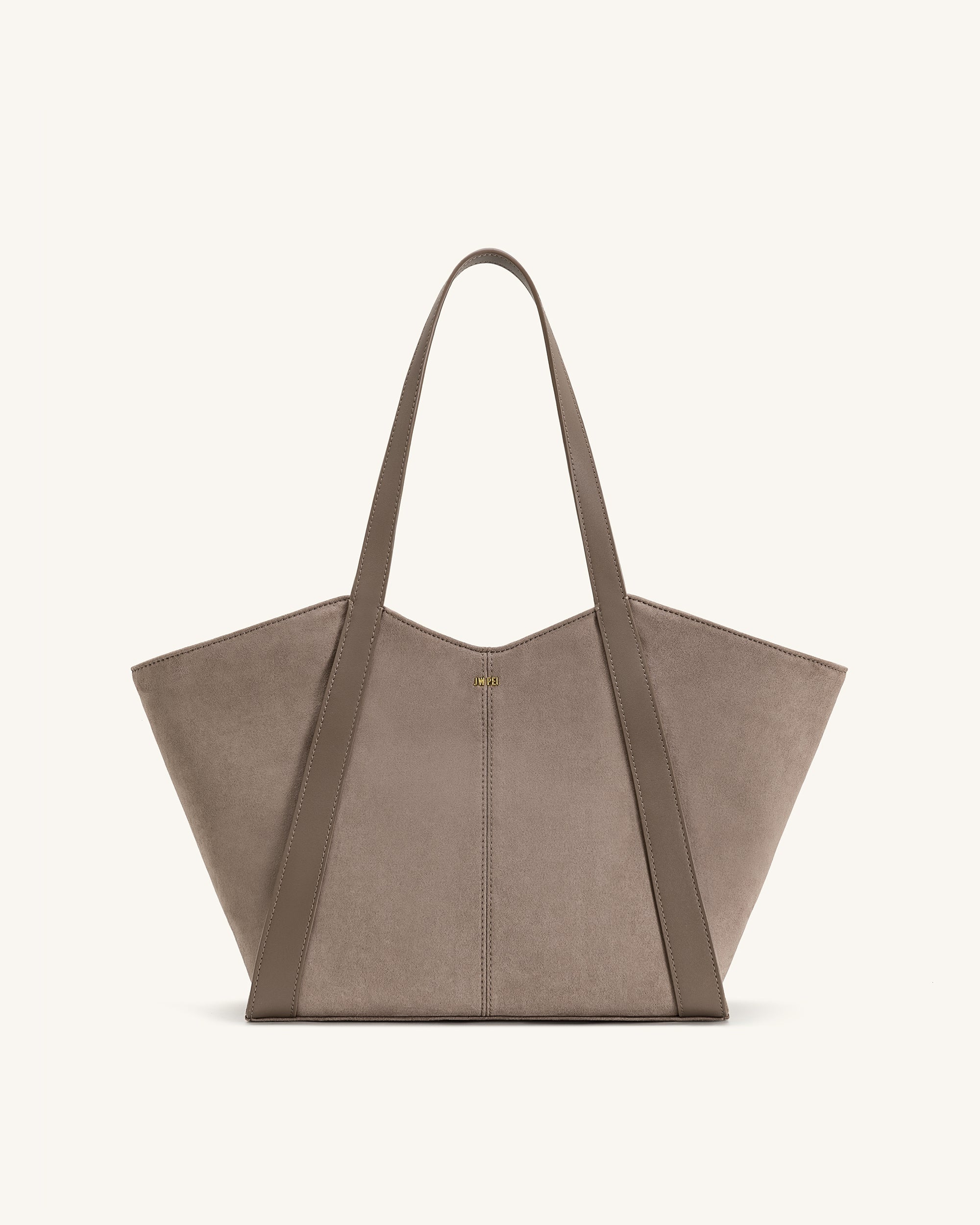 Kiana Large Capacity Faux Suede Tote Bag - Taupe