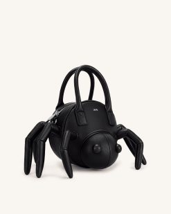 Siena Spider Shaped Top Handle Bag - Black
