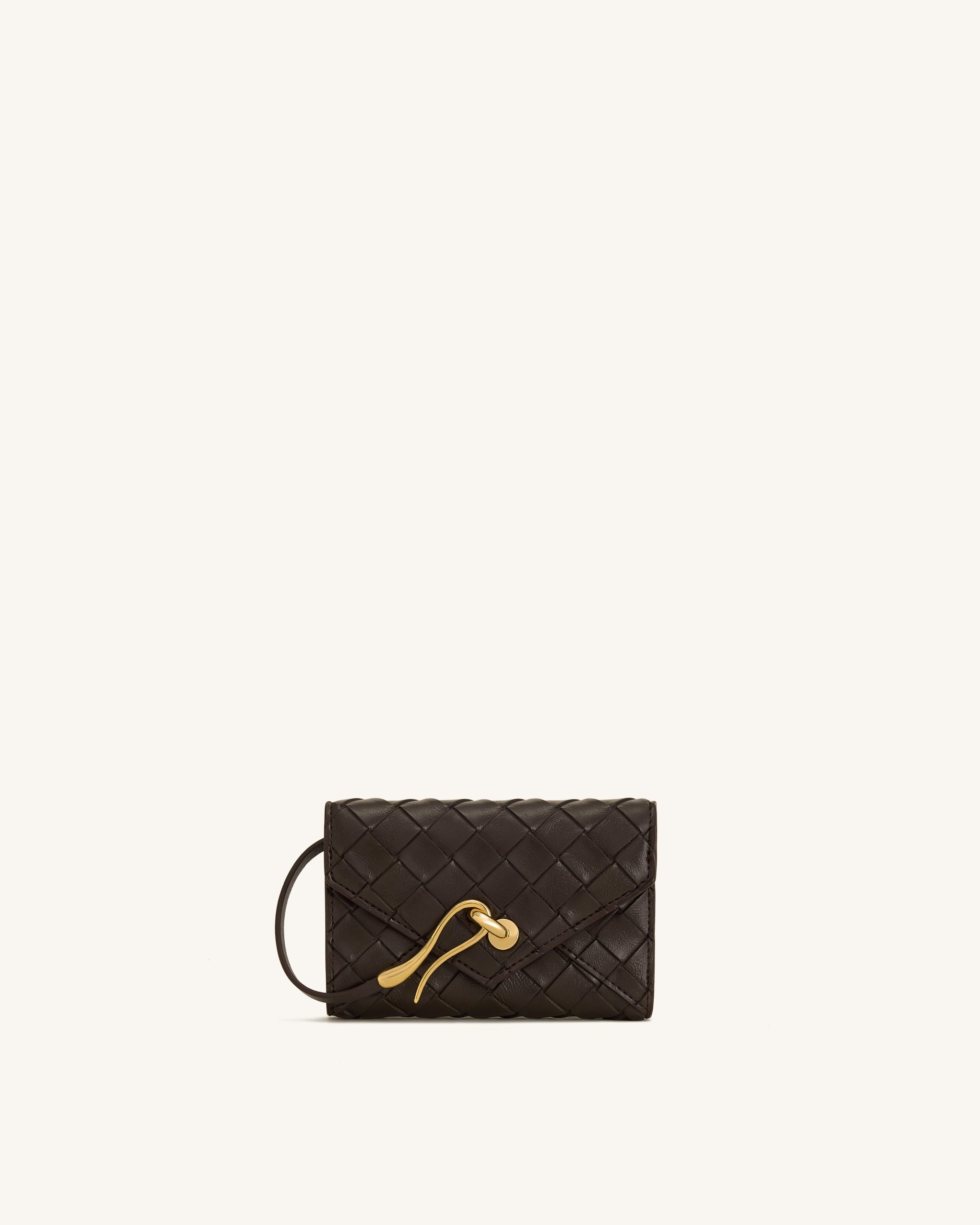 Celeste Woven Textured Envelope Wallet - Chocolate
