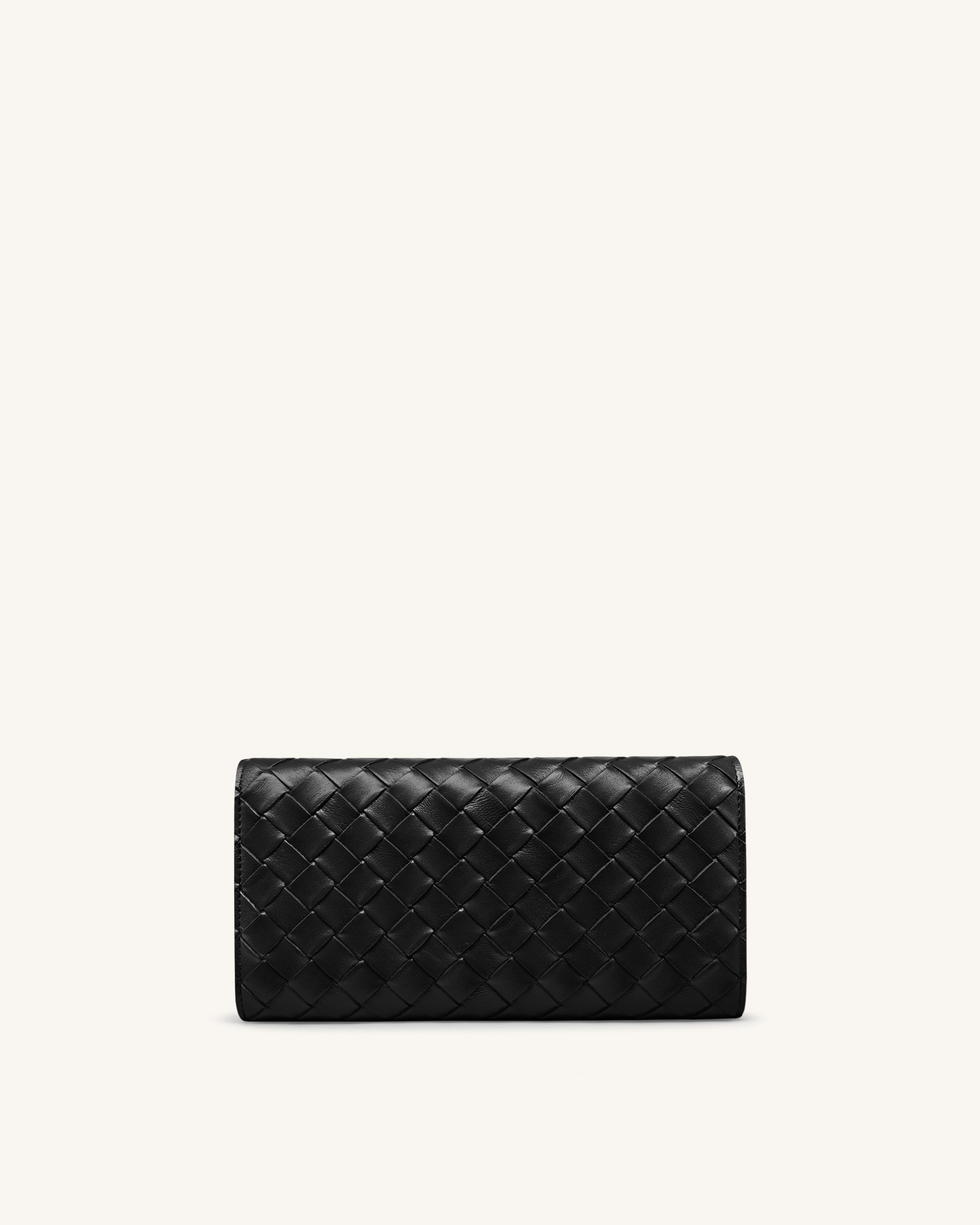 Woven Texture Flap Wallet - Black - Image 3