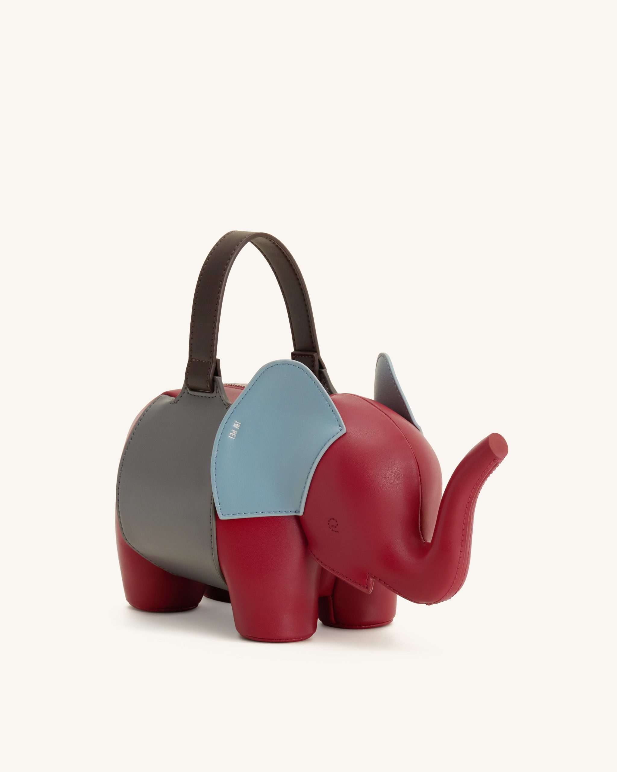Claire Elephant Shaped Handbag - Red/Dark Gray - Image 3
