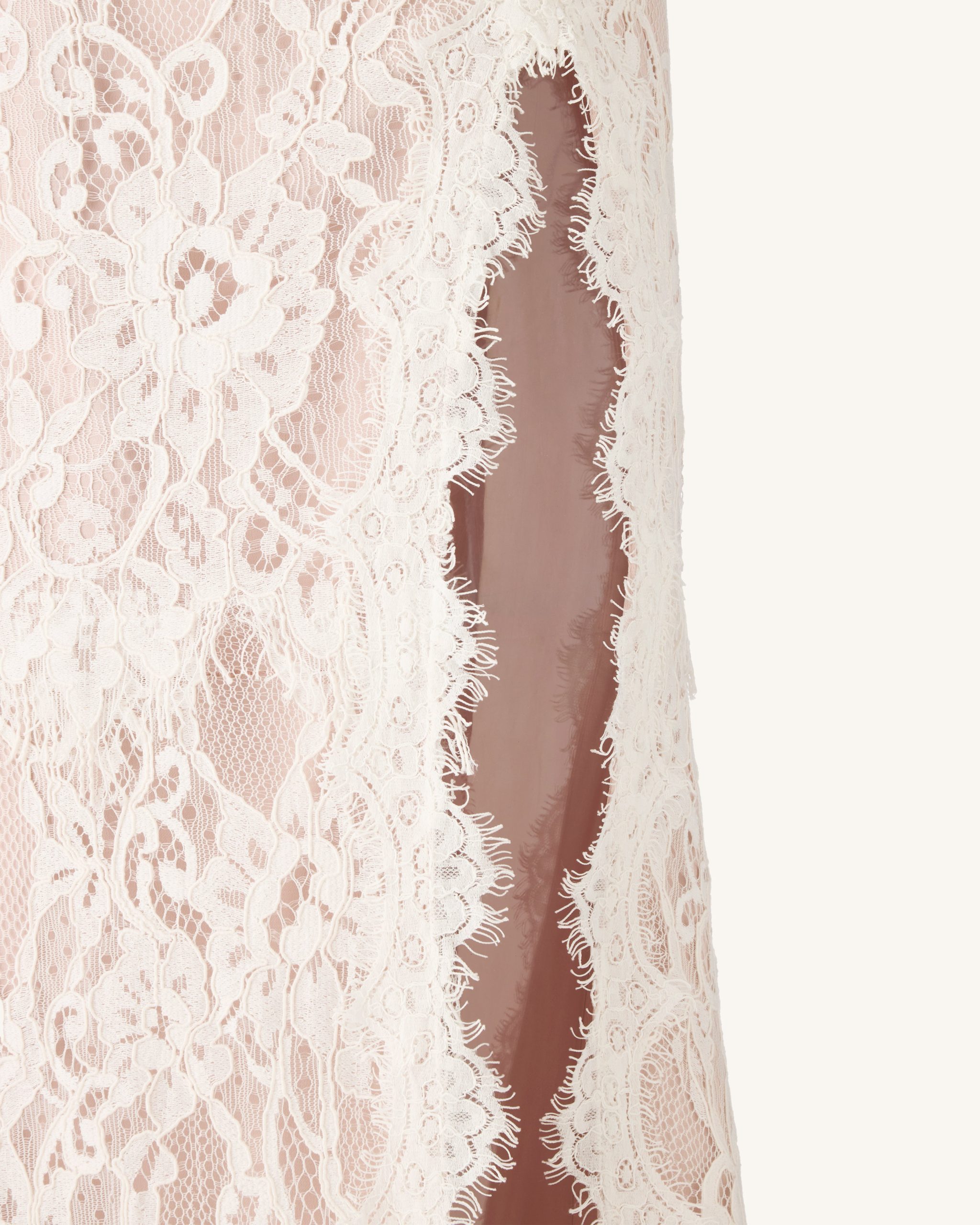 Lace Slit Maxi Dress - White - Image 4