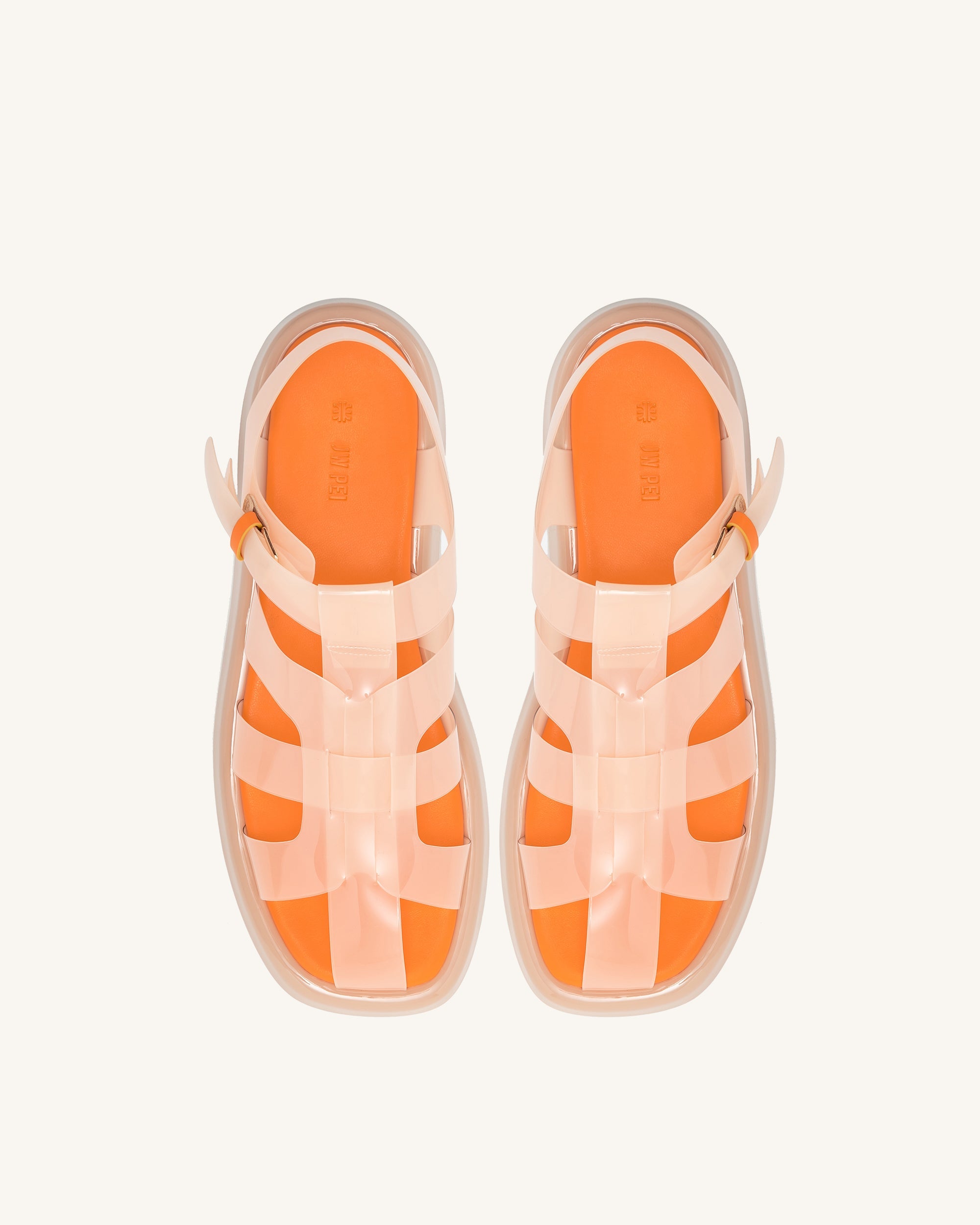 Piper Platform Sandal - Beige & Orange - Image 3