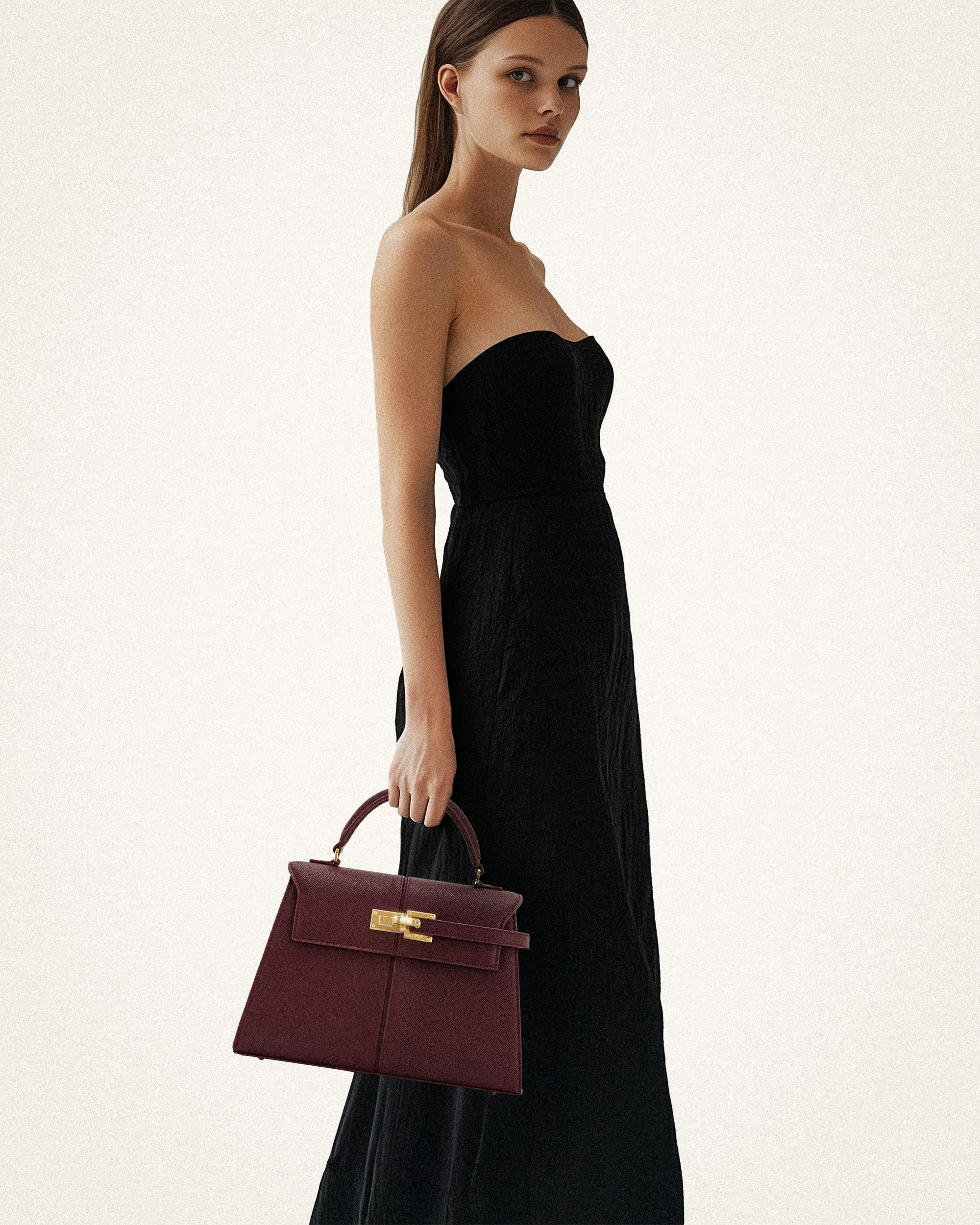 Elise Large Top Handle Bag - Claret - Image 2