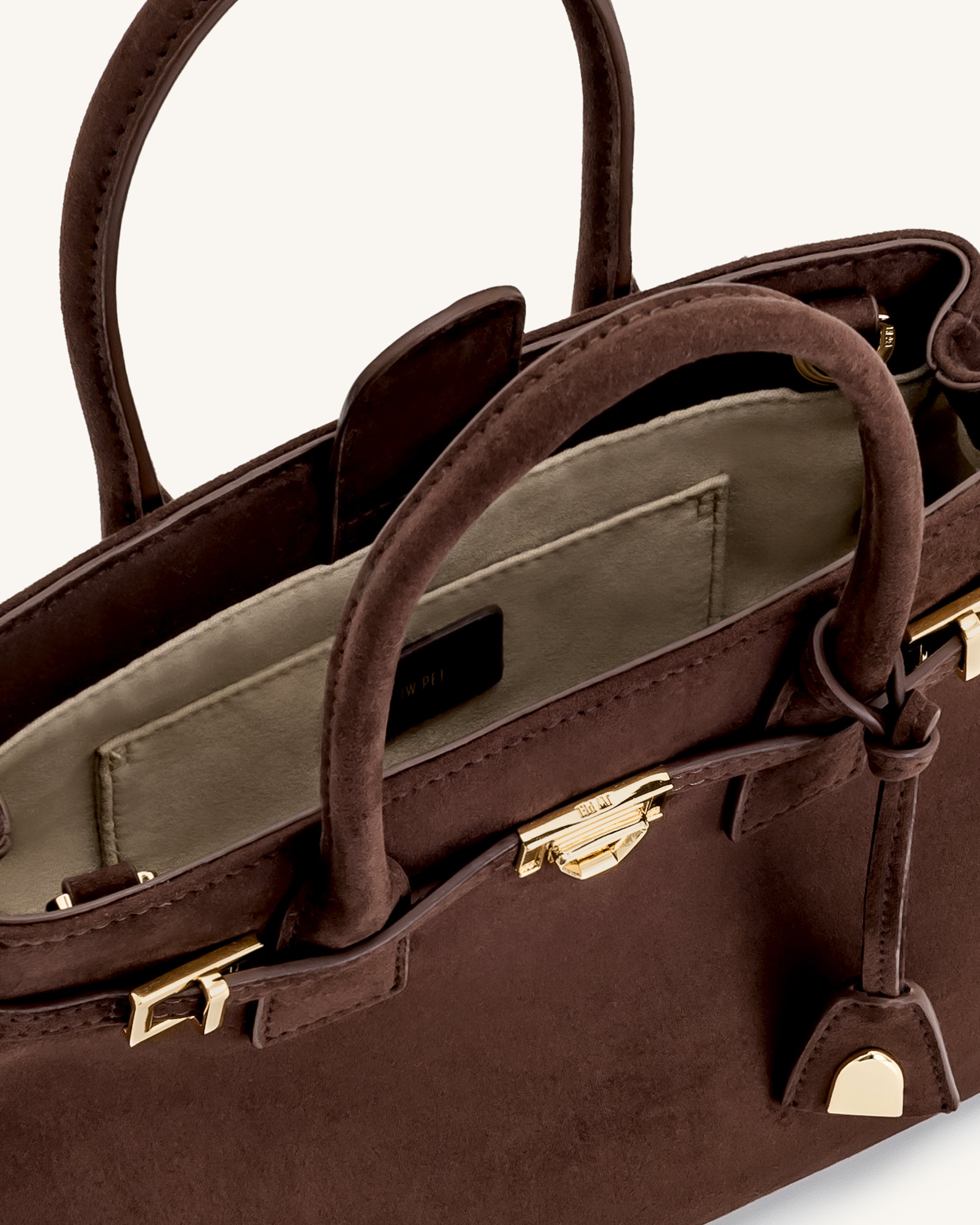 Miley Belt Embellished Tote Bag - Brown - Image 4