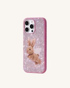 Alternative view of Angel Bunny Glitter Phone Case - Pink